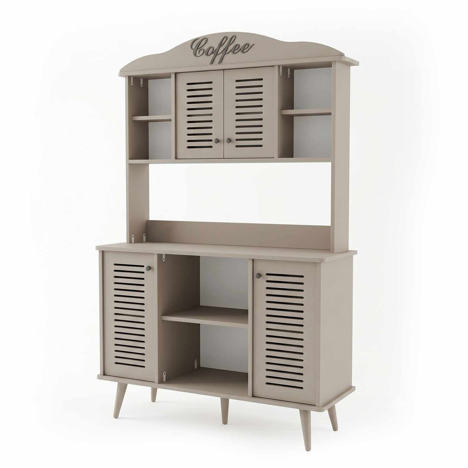 Dulap bar cafea Avior 120 - Sandstone, 120 x 170 x 40 cm, bej nisip, MDF, capacitate 45 kg, sandstone — imaginea 3