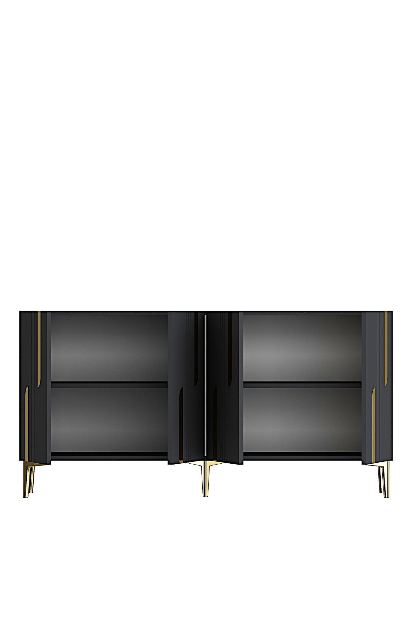Consola Nota 150, 150 x 75 x 32 cm, antracit auriu, PAL melaminat, antracit / gold — imaginea 2