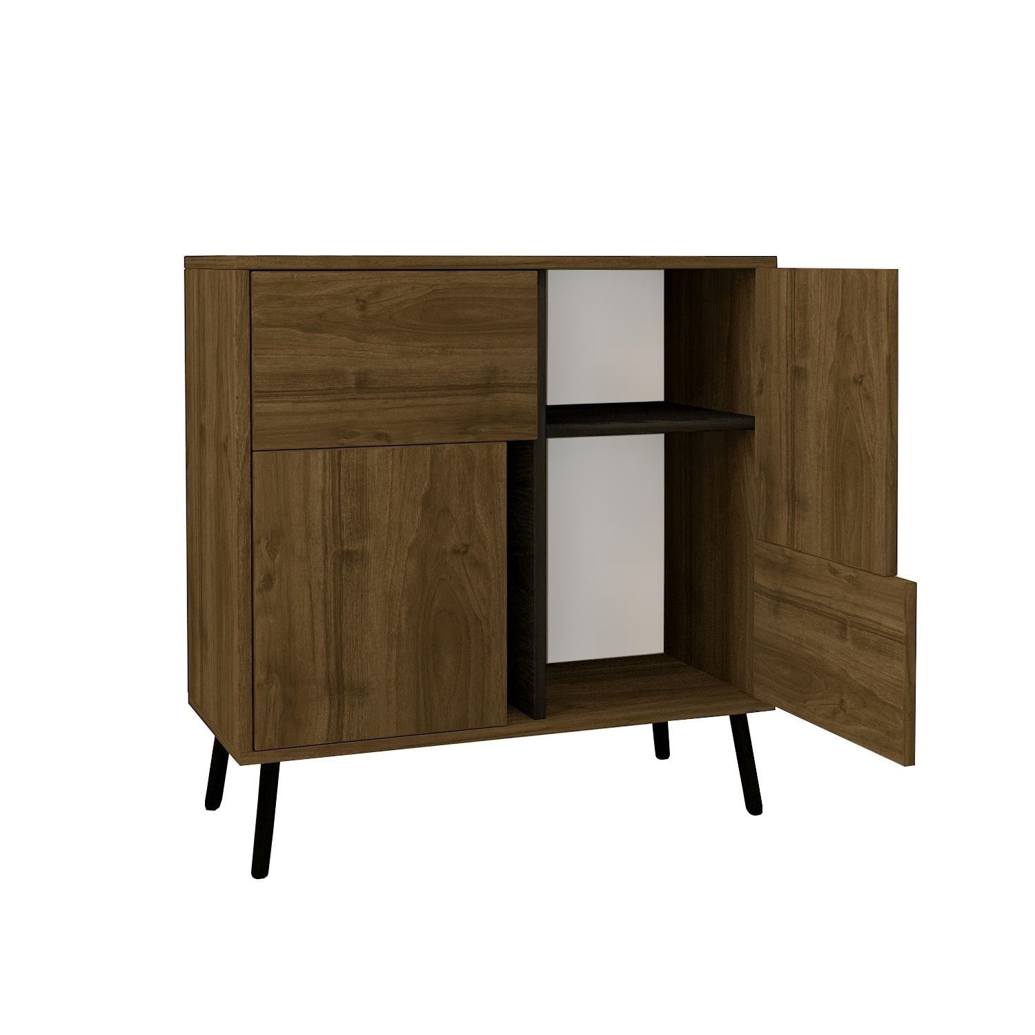 Dulap Darien, 76, 5 x 79, 5 x 35 cm, istanbul nuc negru lemn, PAL melaminat, spatiu de depozitare, fixare pe perete, istanbul nuc / negru wood — imaginea 4