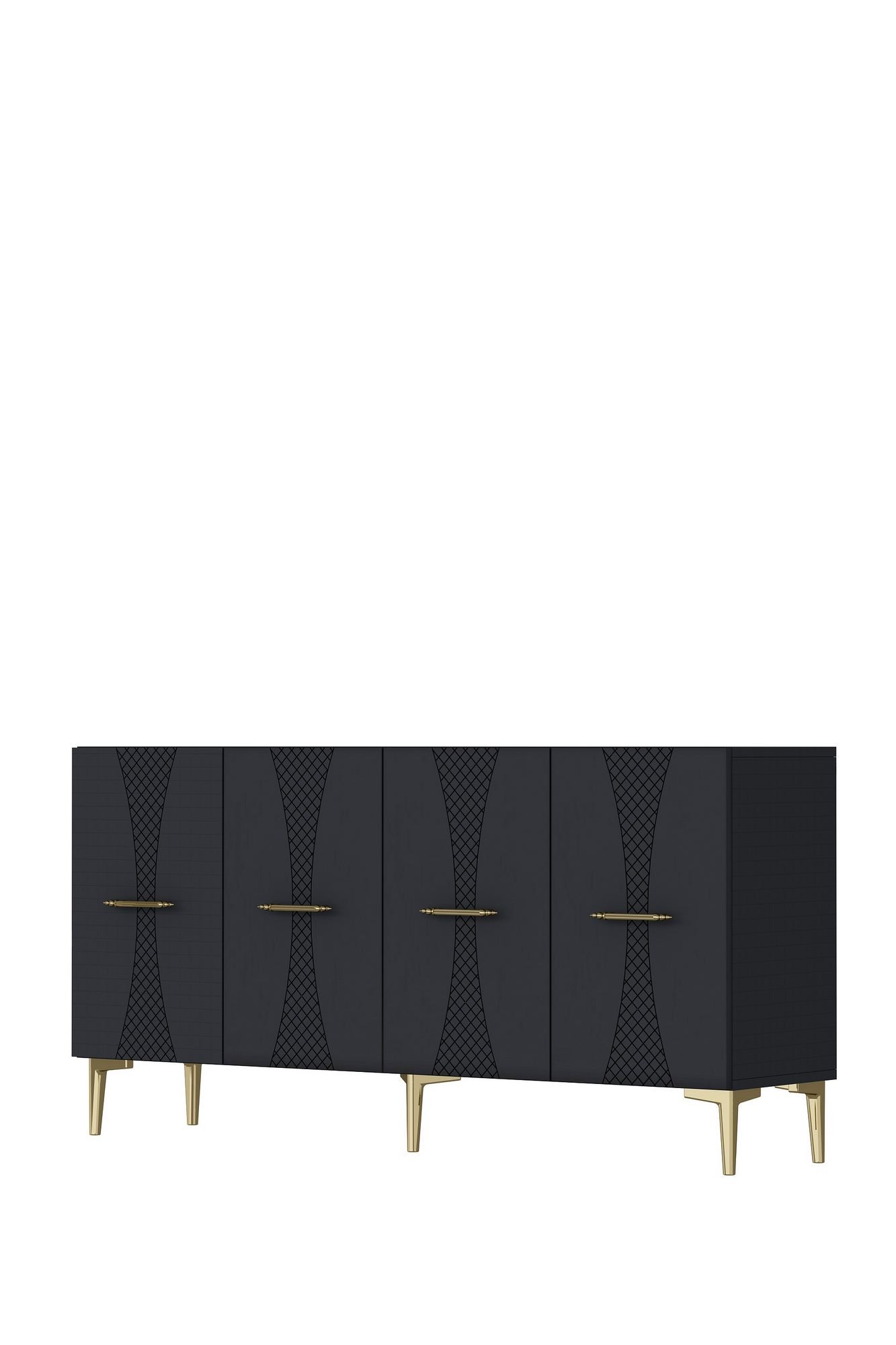 Consola Slim 150, 150 x 75 x 32 cm, antracit auriu, PAL melaminat, antracit / gold — imaginea 2