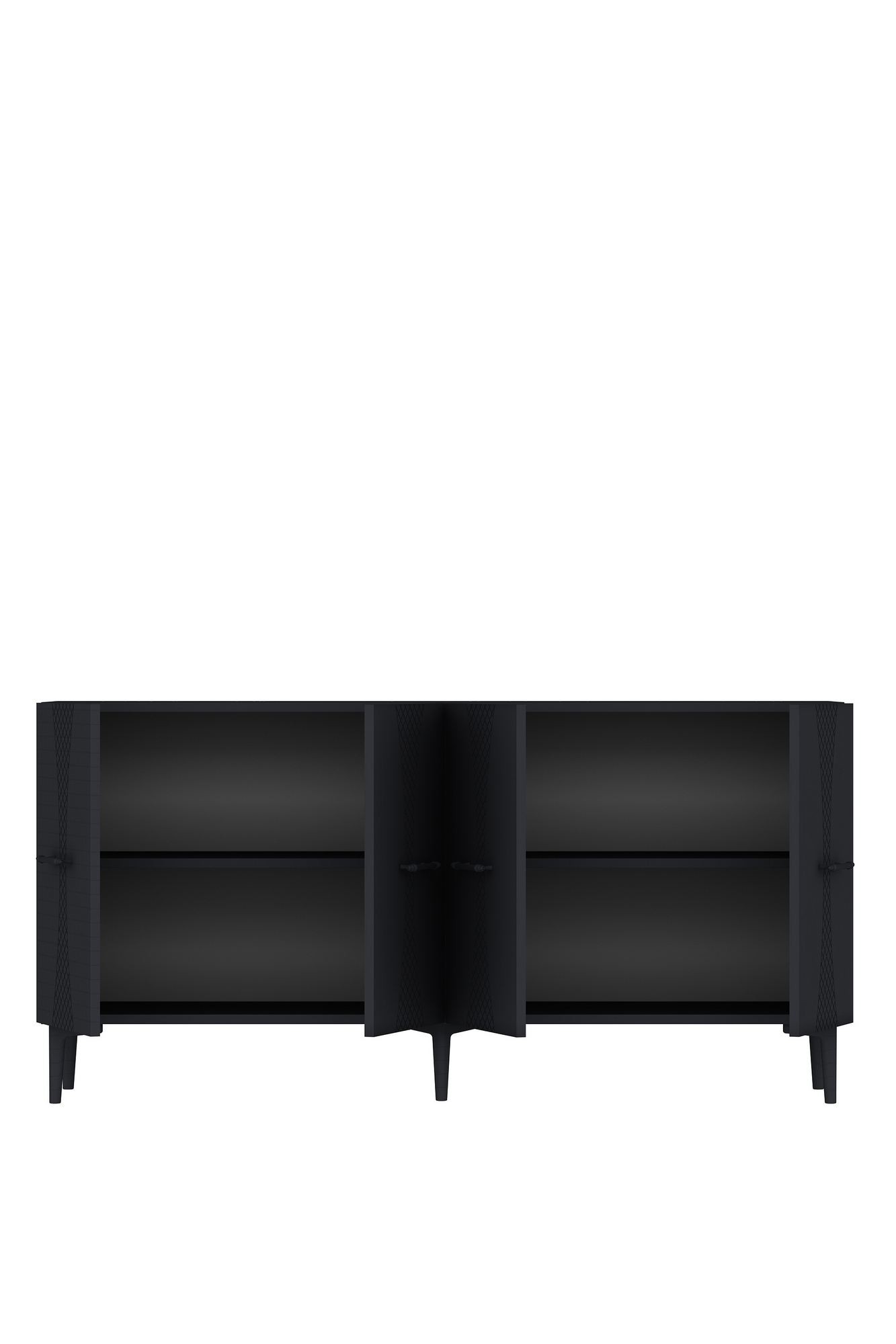 Consola Slim 150, 150 x 75 x 32 cm, antracit auriu, PAL melaminat, antracit / gold — imaginea 3