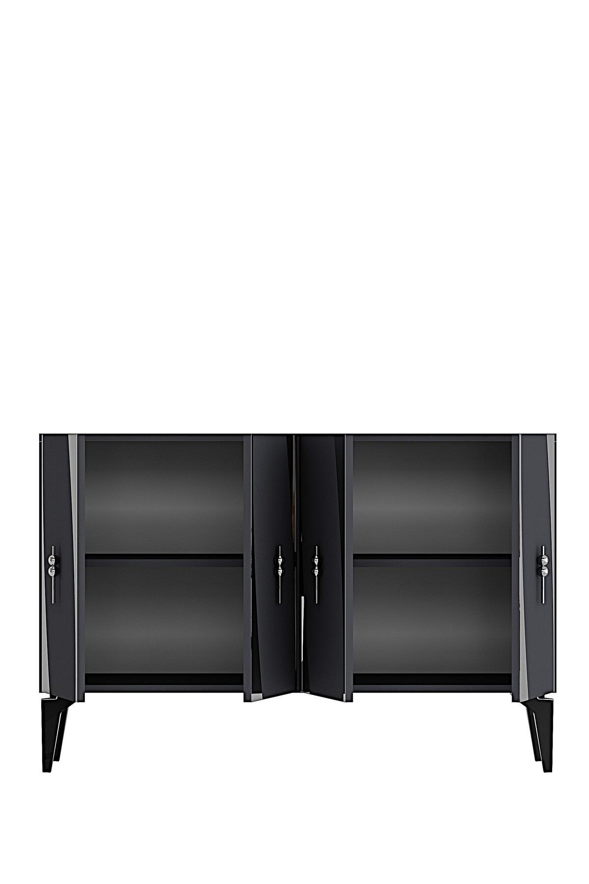 Consola Elips 120, 120 x 75 x 32 cm, antracit argintiu, PAL melaminat, oglinda inclusa, antracit / silver — imaginea 4