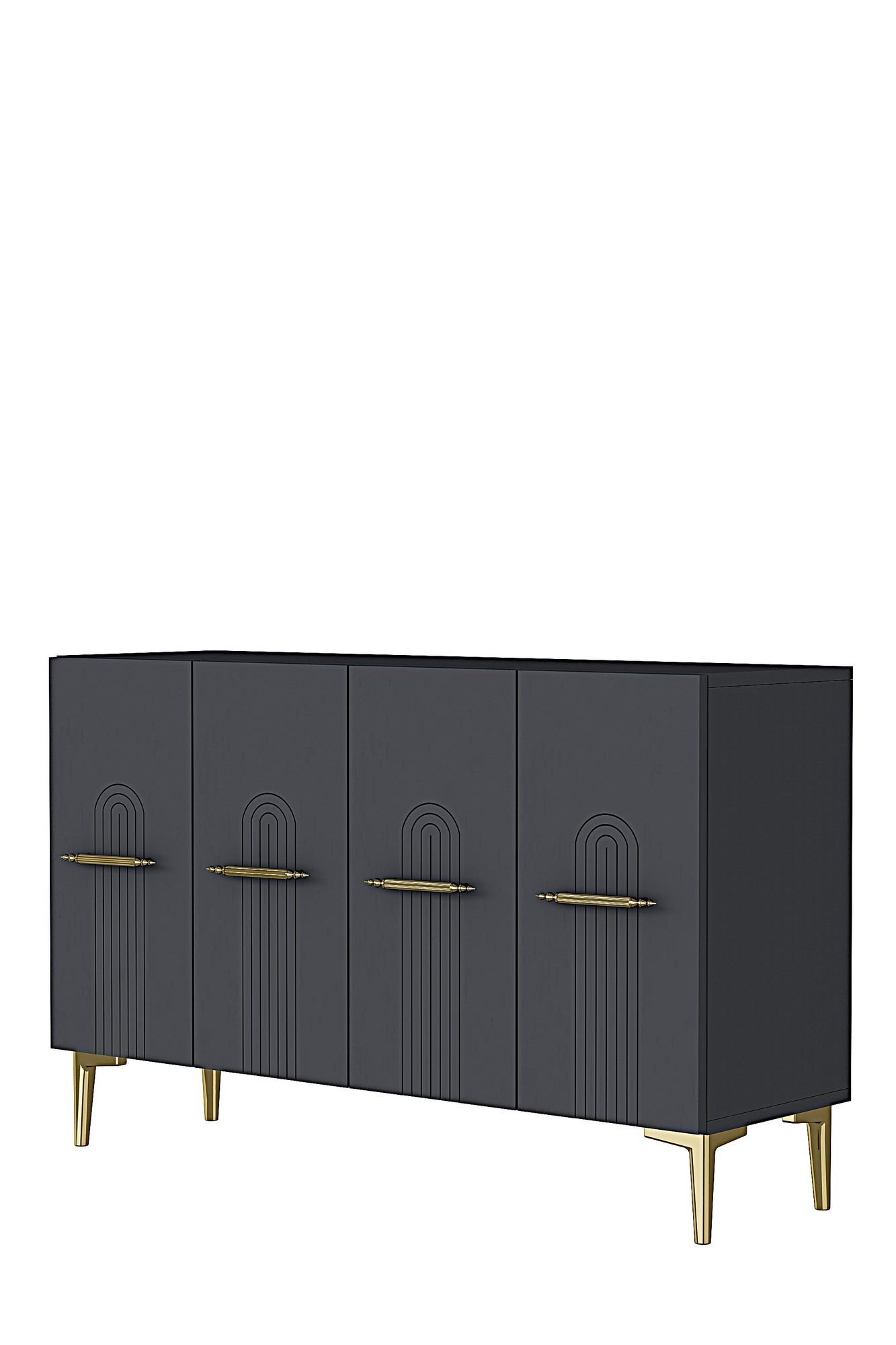 Consola Ida 120, 120 x 79 x 32 cm, antracit auriu, PAL melaminat, spatiu de depozitare, fixare pe perete, antracit / gold — imaginea 5