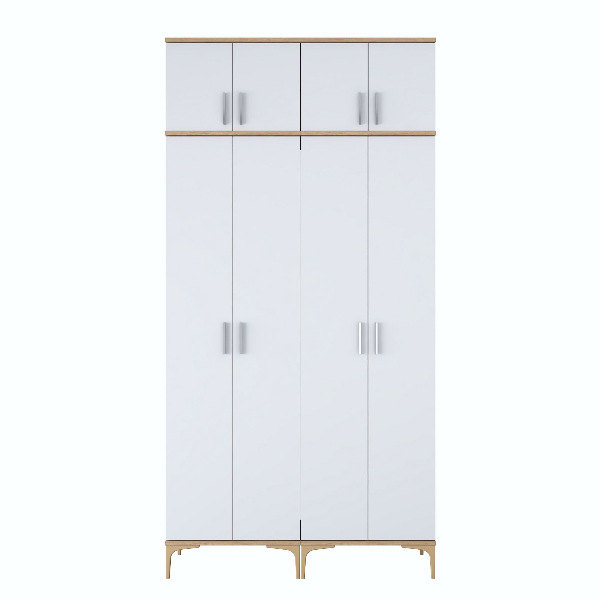 Cuier hol EA161, 120 x 240 x 37,5 cm, nuc alb, PAL, spatiu de depozitare, fixare pe perete — imaginea 4