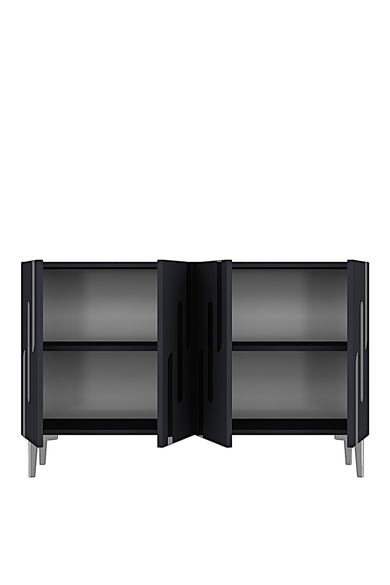 Consola Ece 120, 120 x 75 x 32 cm, antracit argintiu, PAL melaminat, oglinda inclusa, antracit / silver — imaginea 6