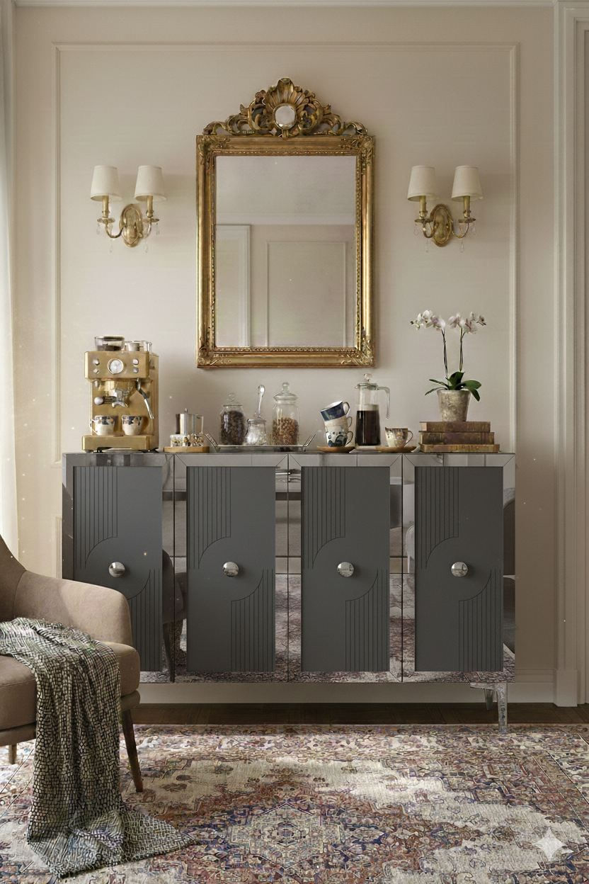 Consola Pega 120, 120 x 79 x 32 cm, antracit argintiu, PAL melaminat, spatiu de depozitare, fixare pe perete, antracit / silver — imaginea 6