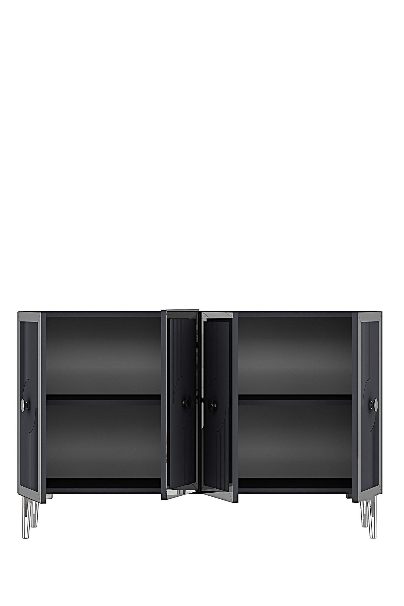 Consola Pega 120, 120 x 79 x 32 cm, antracit argintiu, PAL melaminat, spatiu de depozitare, fixare pe perete, antracit / silver — imaginea 7