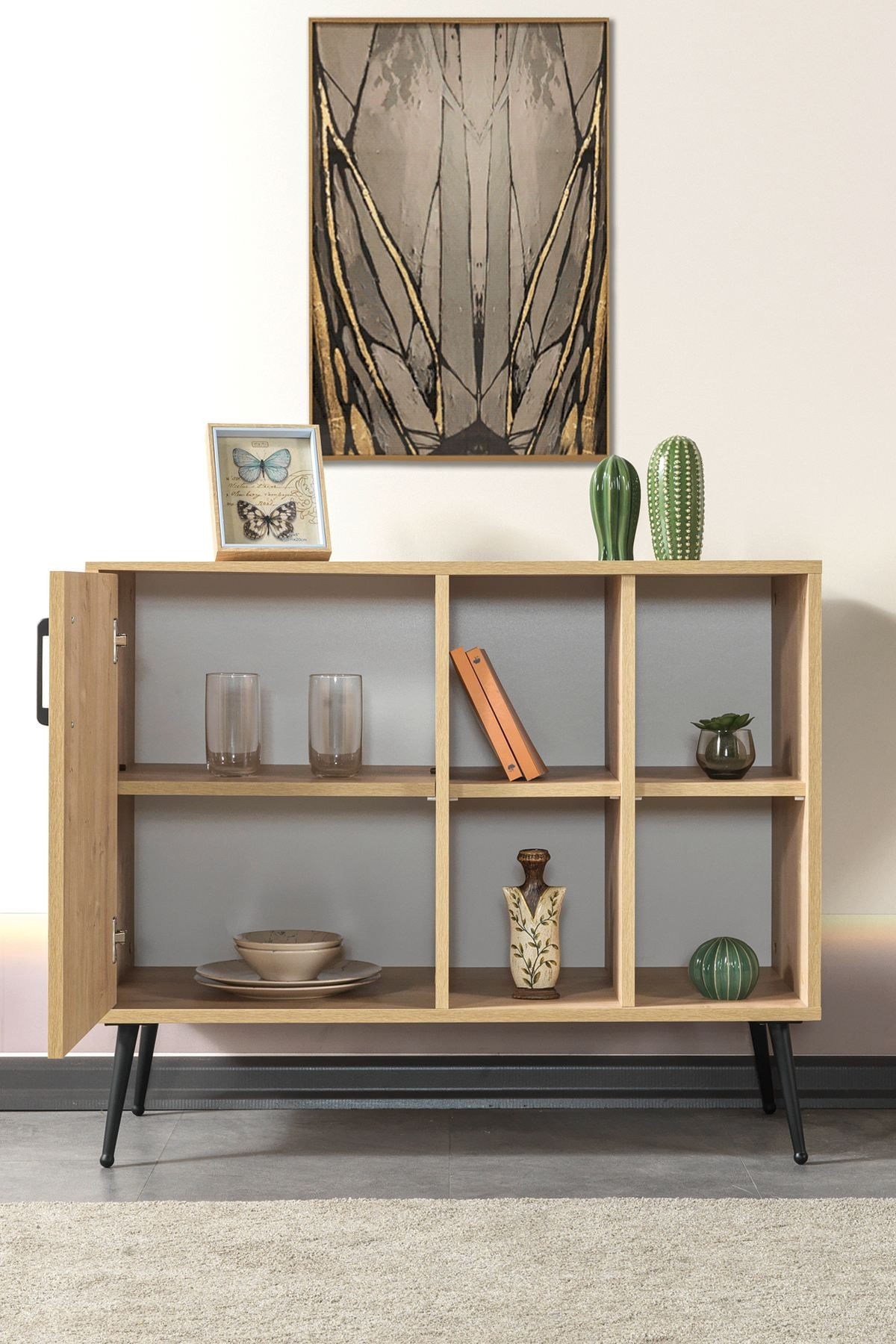 Consola Şile 4108, 100 x 83 x 44 cm, stejar safir, PAL melaminat — imaginea 2