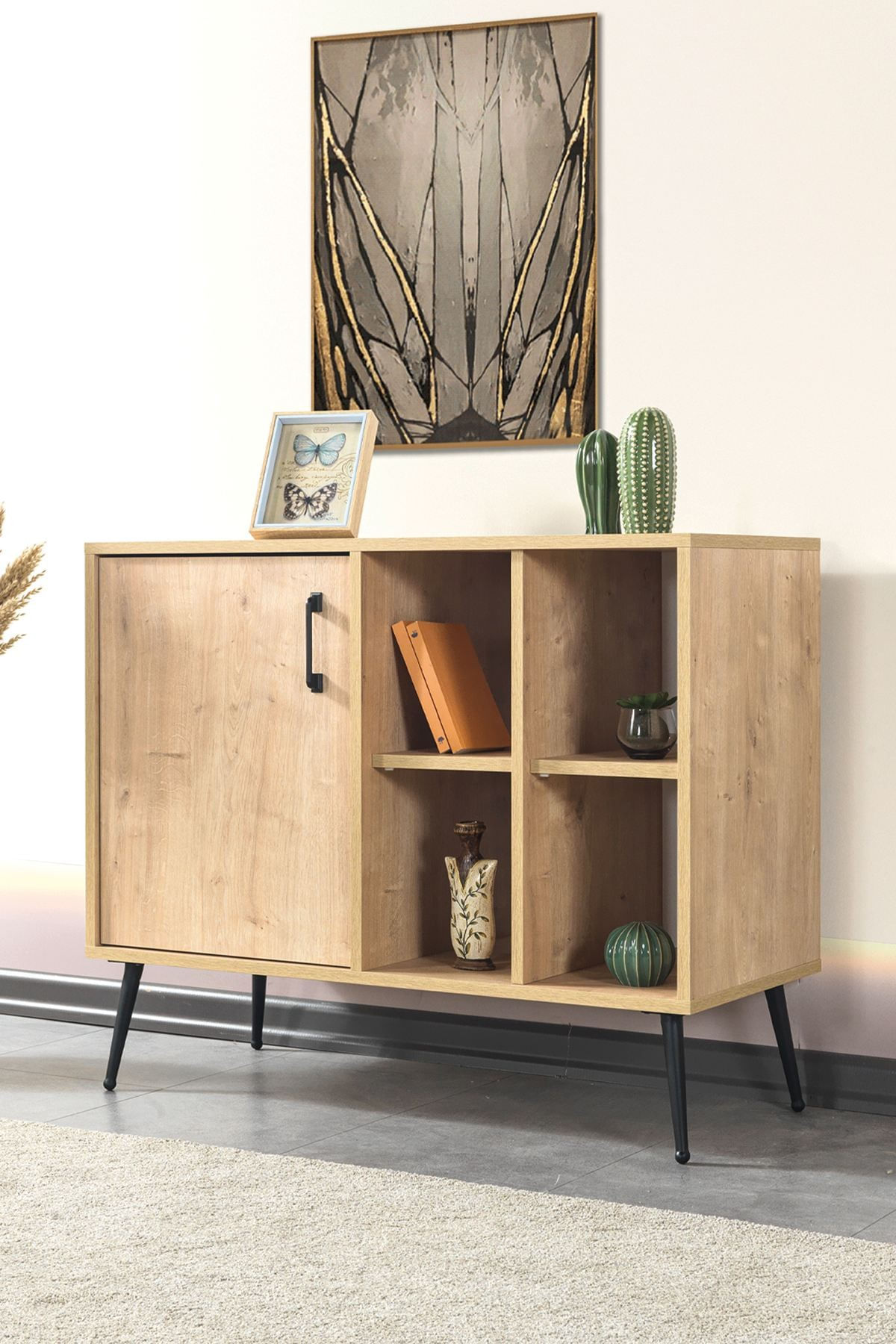 Consola Şile 4108, 100 x 83 x 44 cm, stejar safir, PAL melaminat — imaginea 4