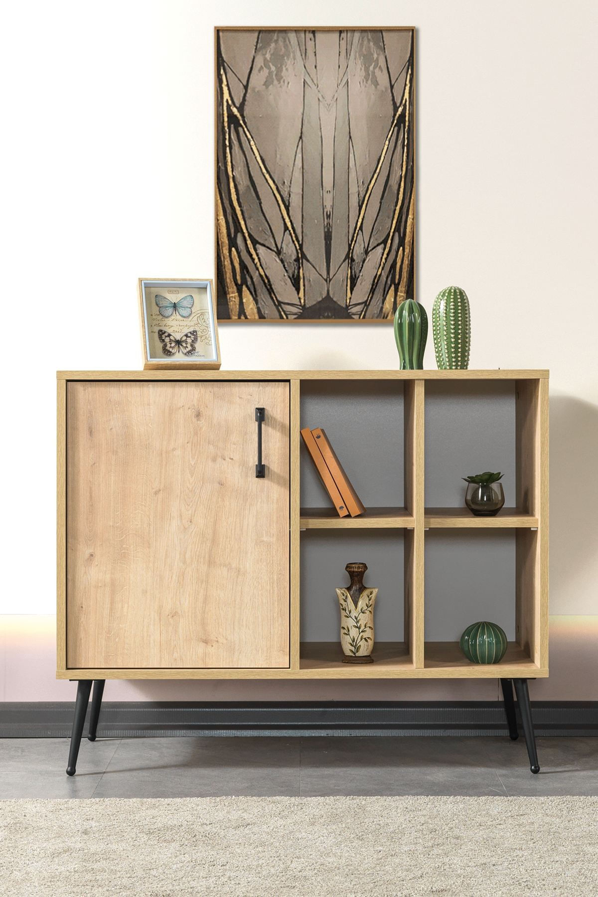 Consola Şile 4108, 100 x 83 x 44 cm, stejar safir, PAL melaminat — imaginea 6