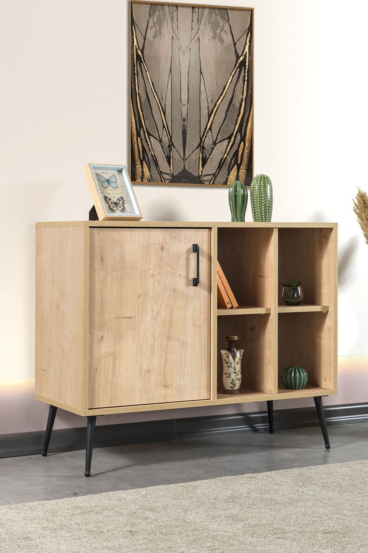 Consola Şile 4108, 100 x 83 x 44 cm, stejar safir, PAL melaminat — imaginea 7