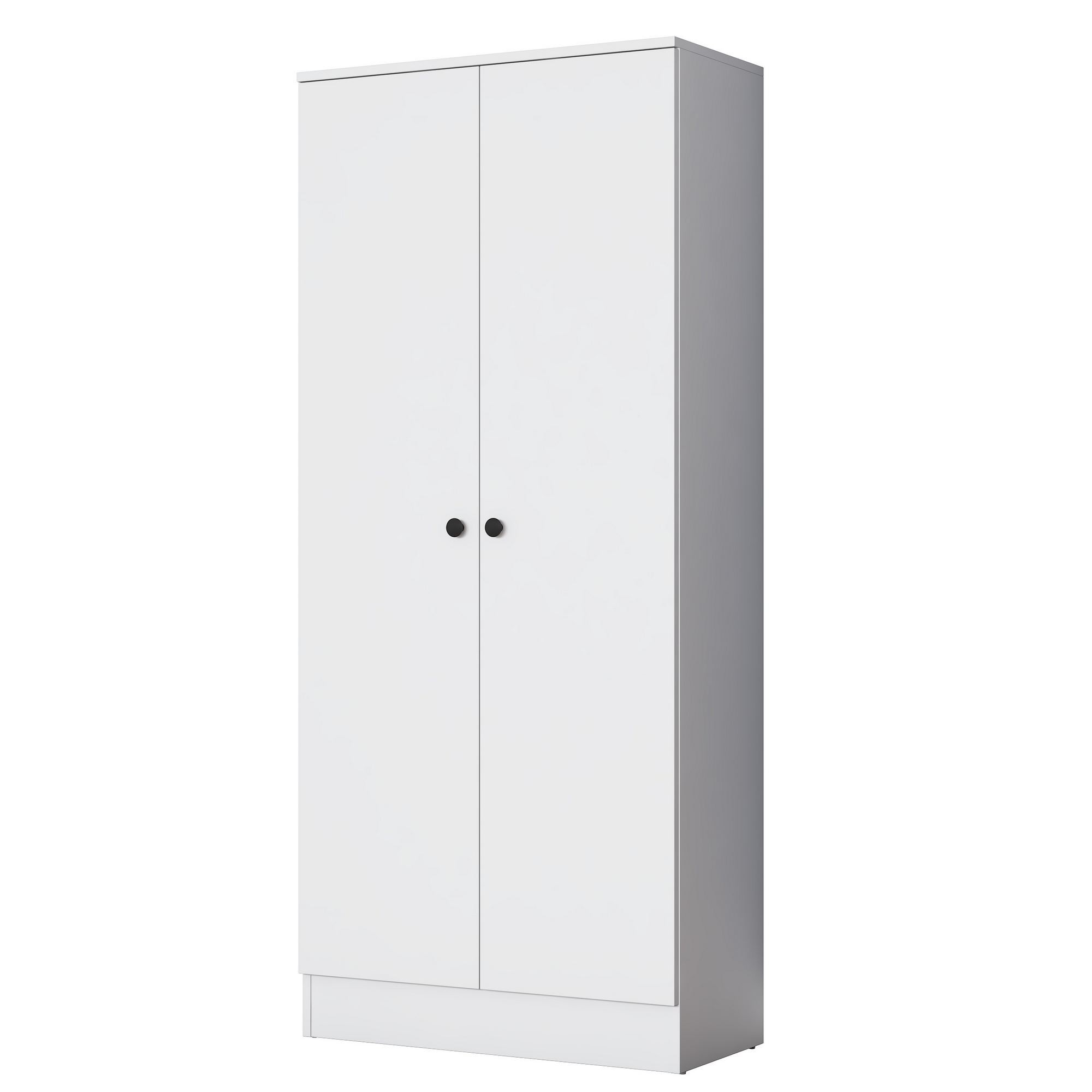 Cuier hol EA148, 80 x 182,8 x 37,5 cm, alb, PAL, spatiu de depozitare, fixare pe perete — imaginea 4