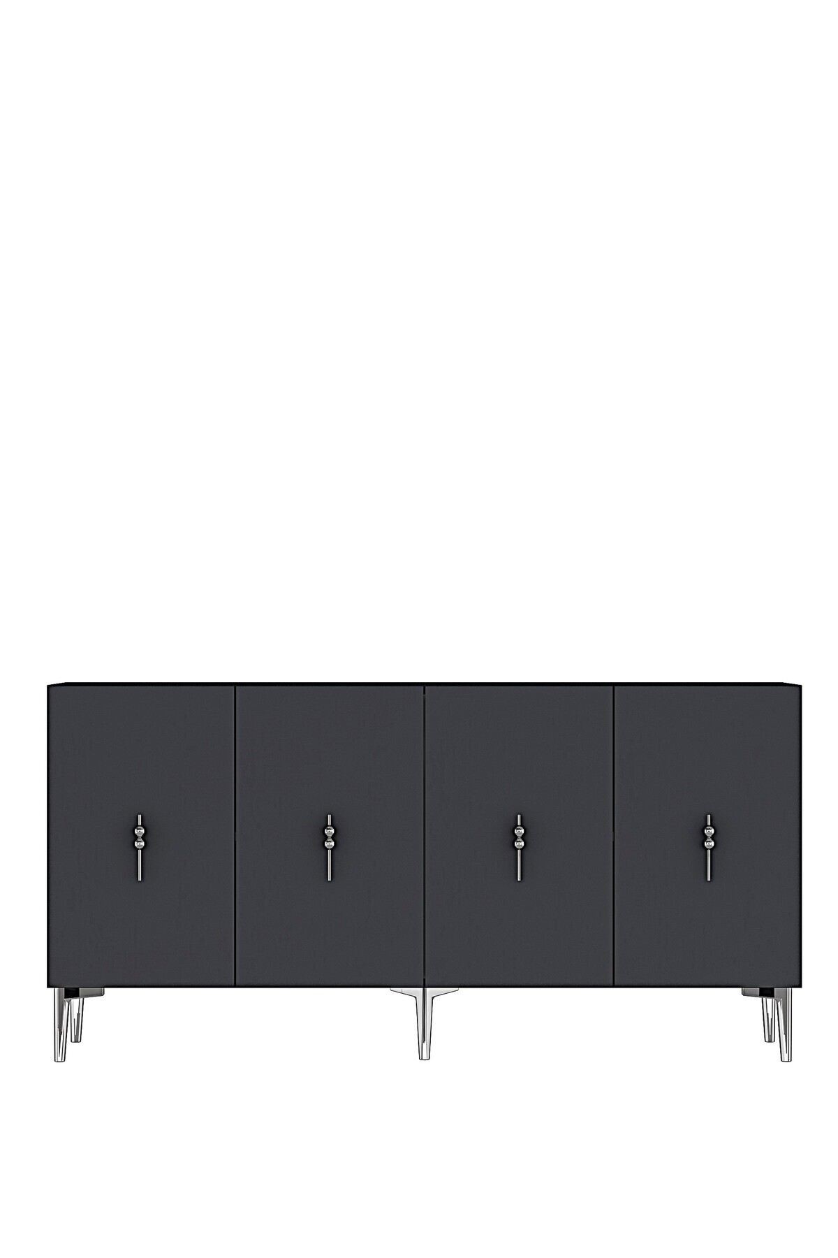 Consola Salkım 150, 125 x 75 x 32 cm, antracit argintiu, PAL melaminat, antracit / silver — imaginea 2