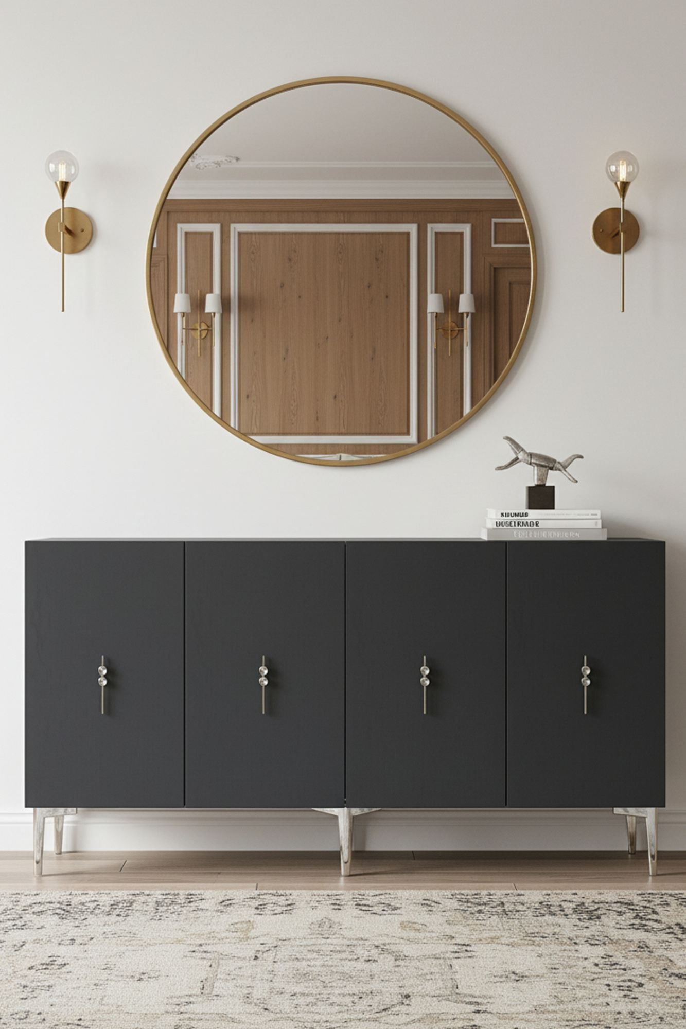 Consola Salkım 150, 125 x 75 x 32 cm, antracit argintiu, PAL melaminat, antracit / silver — imaginea 5