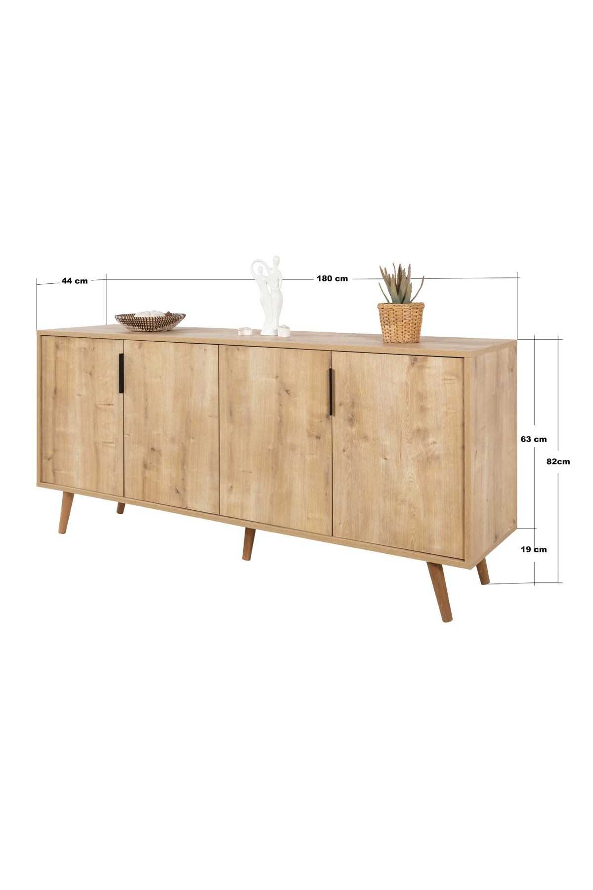 Consola Sırma 4814, 180 x 82 x 44 cm, stejar safir, PAL melaminat — imaginea 2