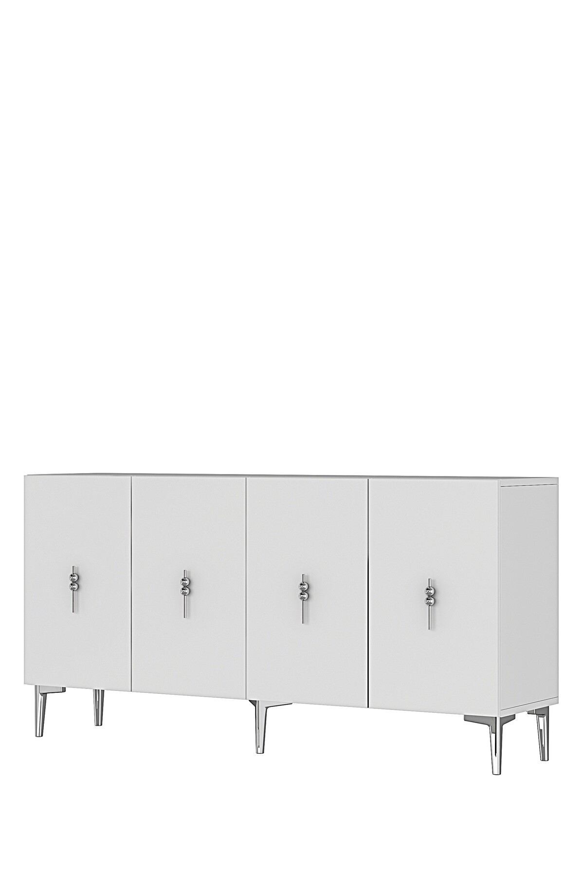 Consola Salkım 150, 125 x 75 x 32 cm, alb argintiu, PAL melaminat, alb / silver — imaginea 3