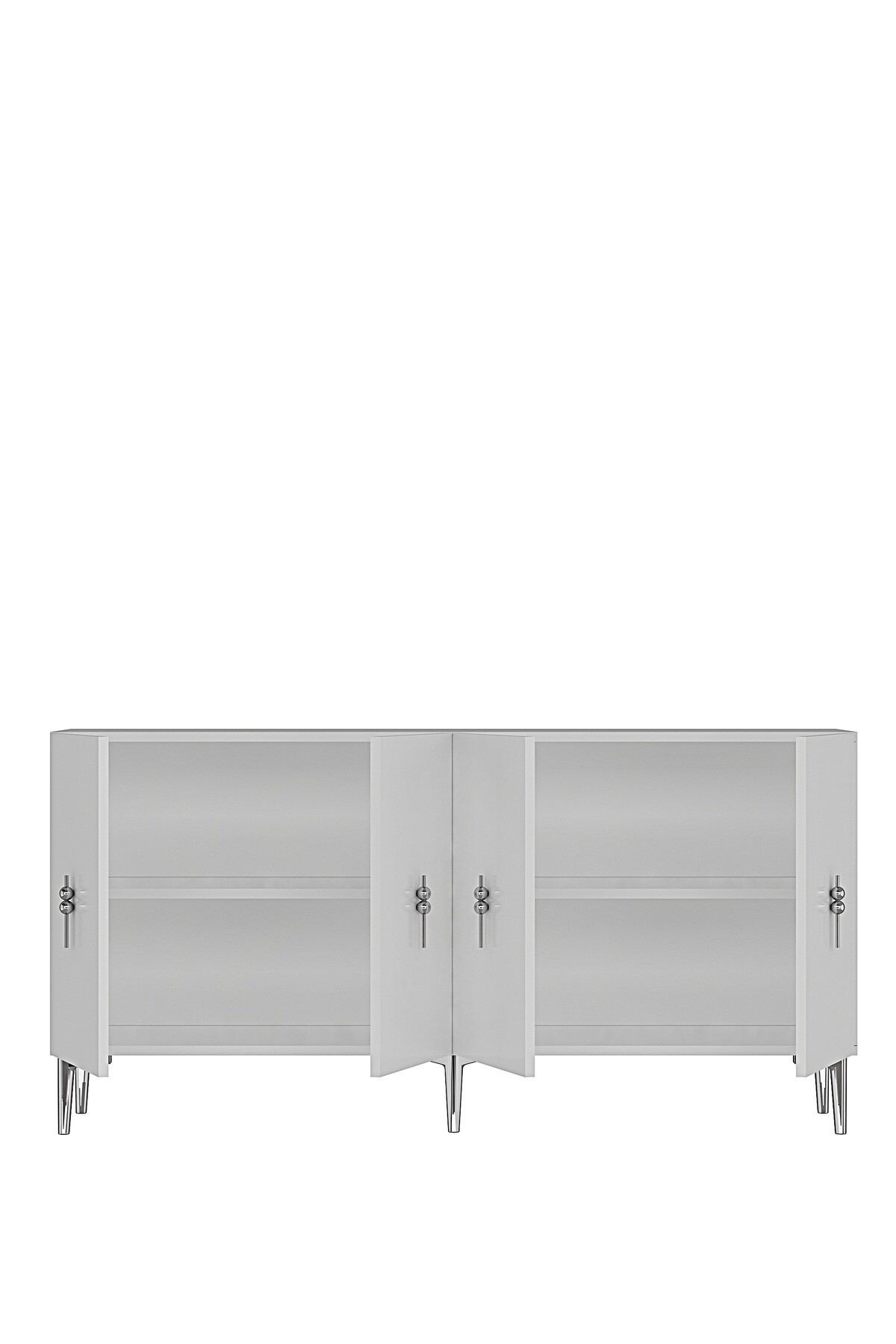 Consola Salkım 150, 125 x 75 x 32 cm, alb argintiu, PAL melaminat, alb / silver — imaginea 4