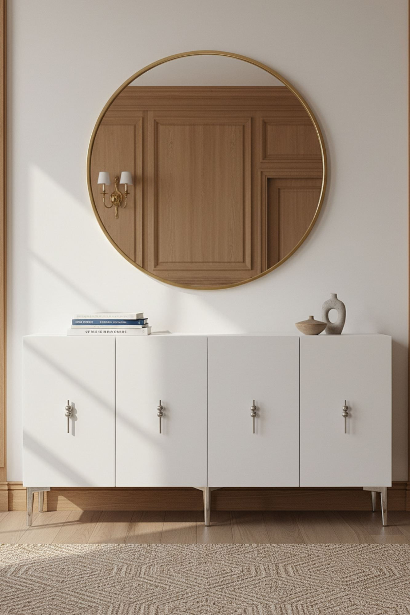 Consola Salkım 150, 125 x 75 x 32 cm, alb argintiu, PAL melaminat, alb / silver — imaginea 7