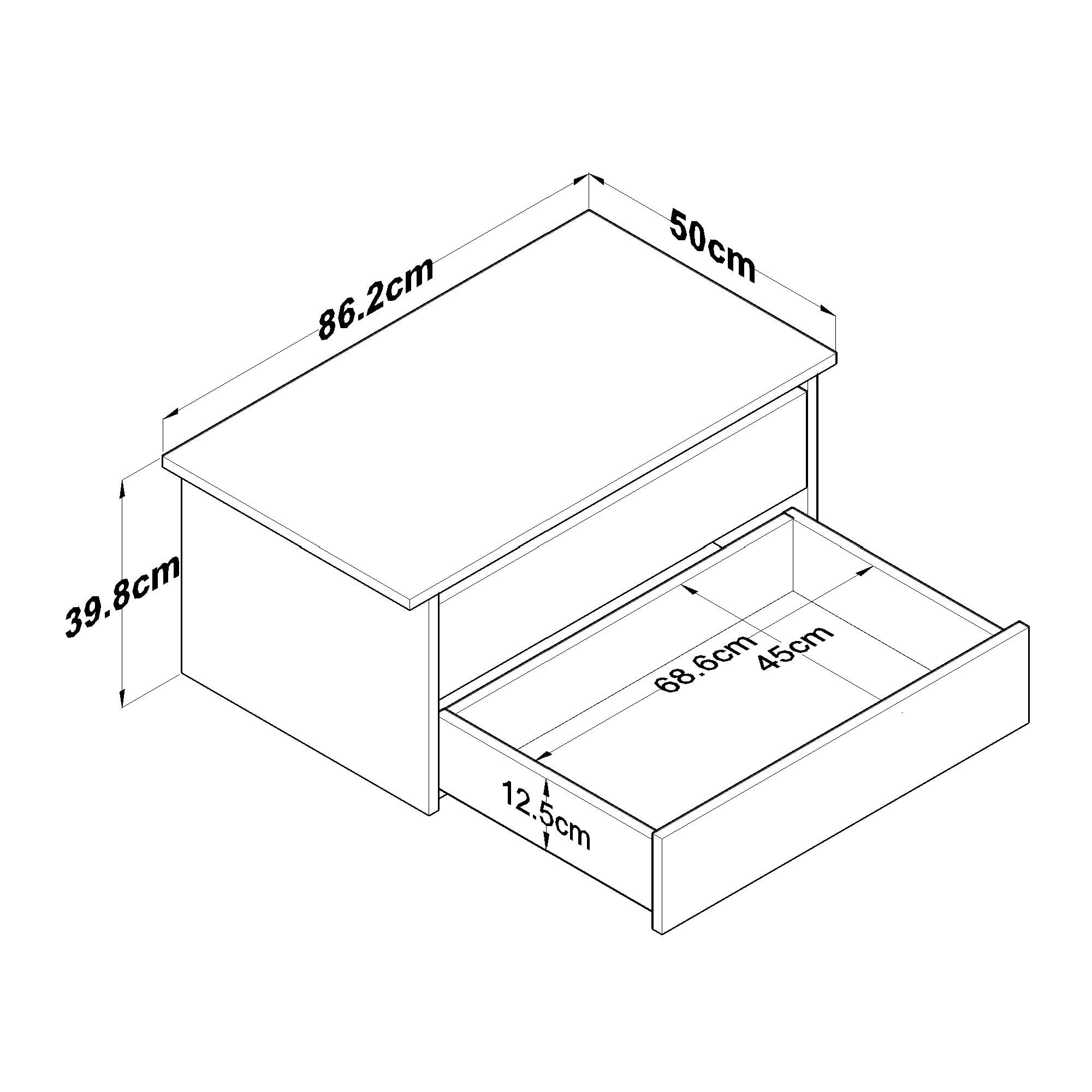 Drawer BA139, 86,2 x 39,8 x 50 cm, alb, PAL — imaginea 8