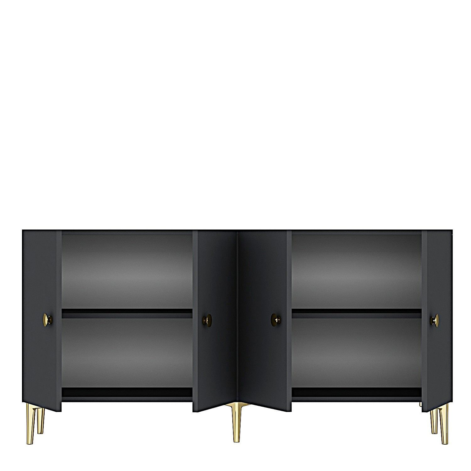 Consola Simple 150, 150 x 75 x 32 cm, antracit auriu, PAL melaminat, spatiu de depozitare, fixare pe perete, antracit / gold — imaginea 2