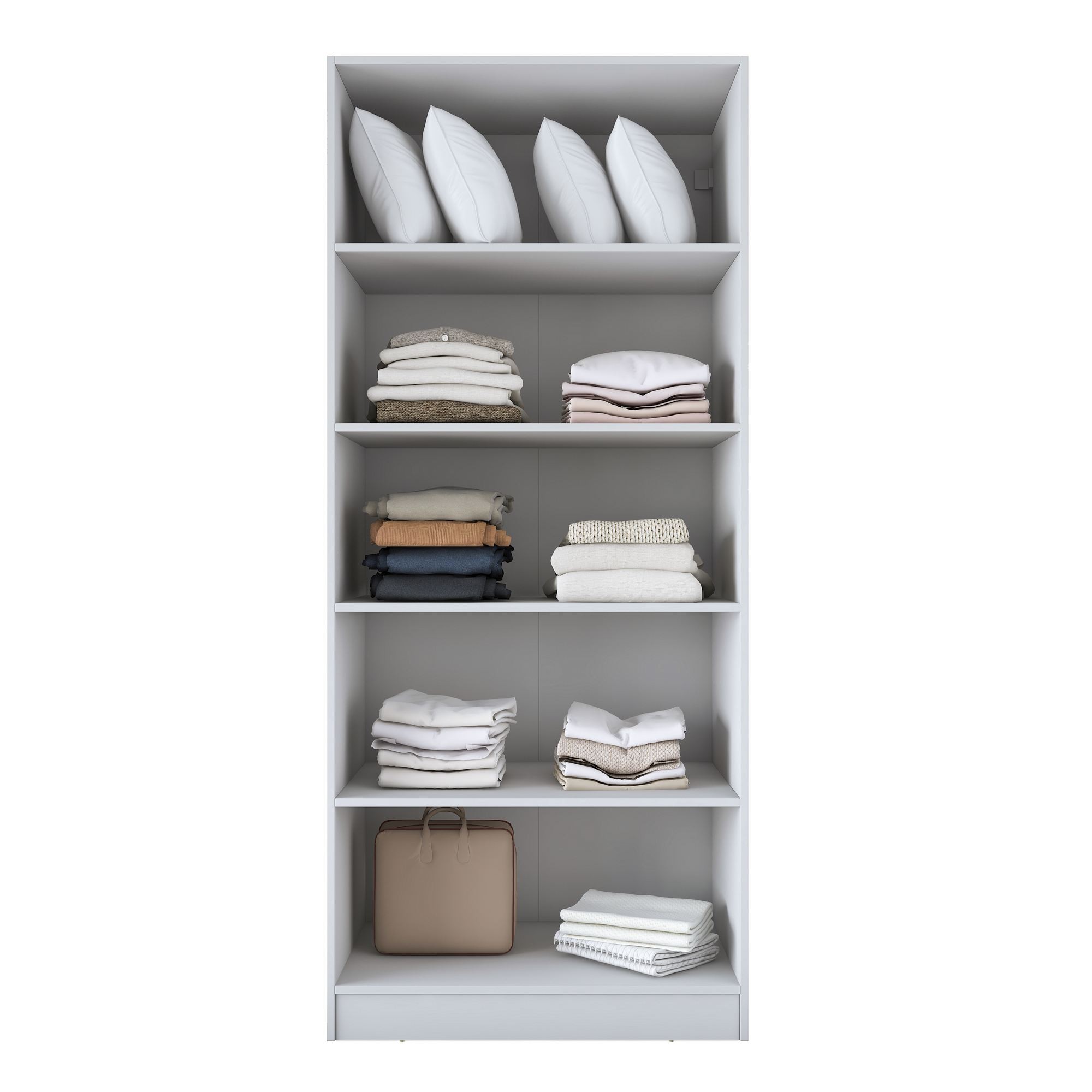 Dulap haine BA231, 90 x 210 x 57,5 cm, alb, PAL, spatiu de depozitare, fixare pe perete — imaginea 2
