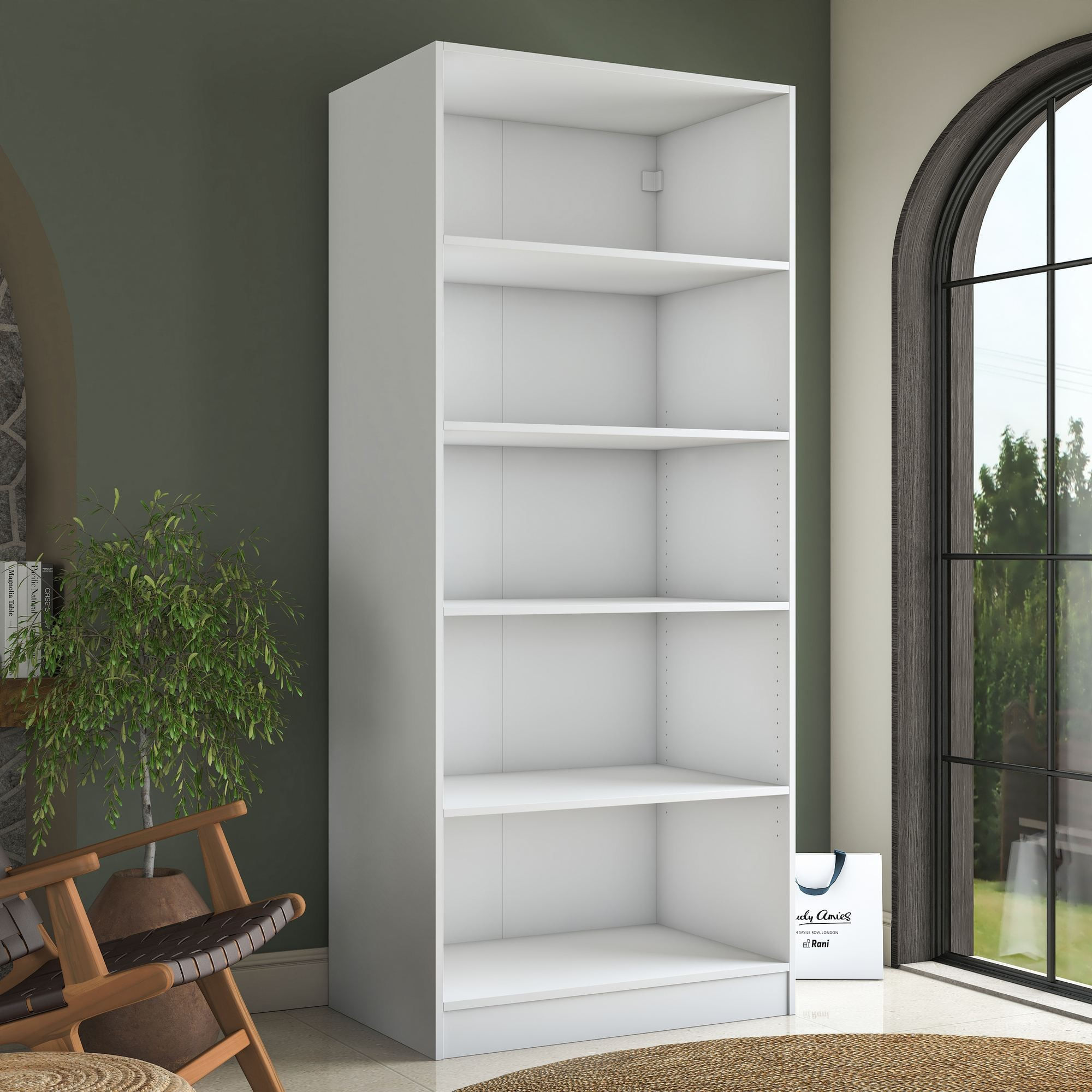 Dulap haine BA231, 90 x 210 x 57,5 cm, alb, PAL, spatiu de depozitare, fixare pe perete — imaginea 5