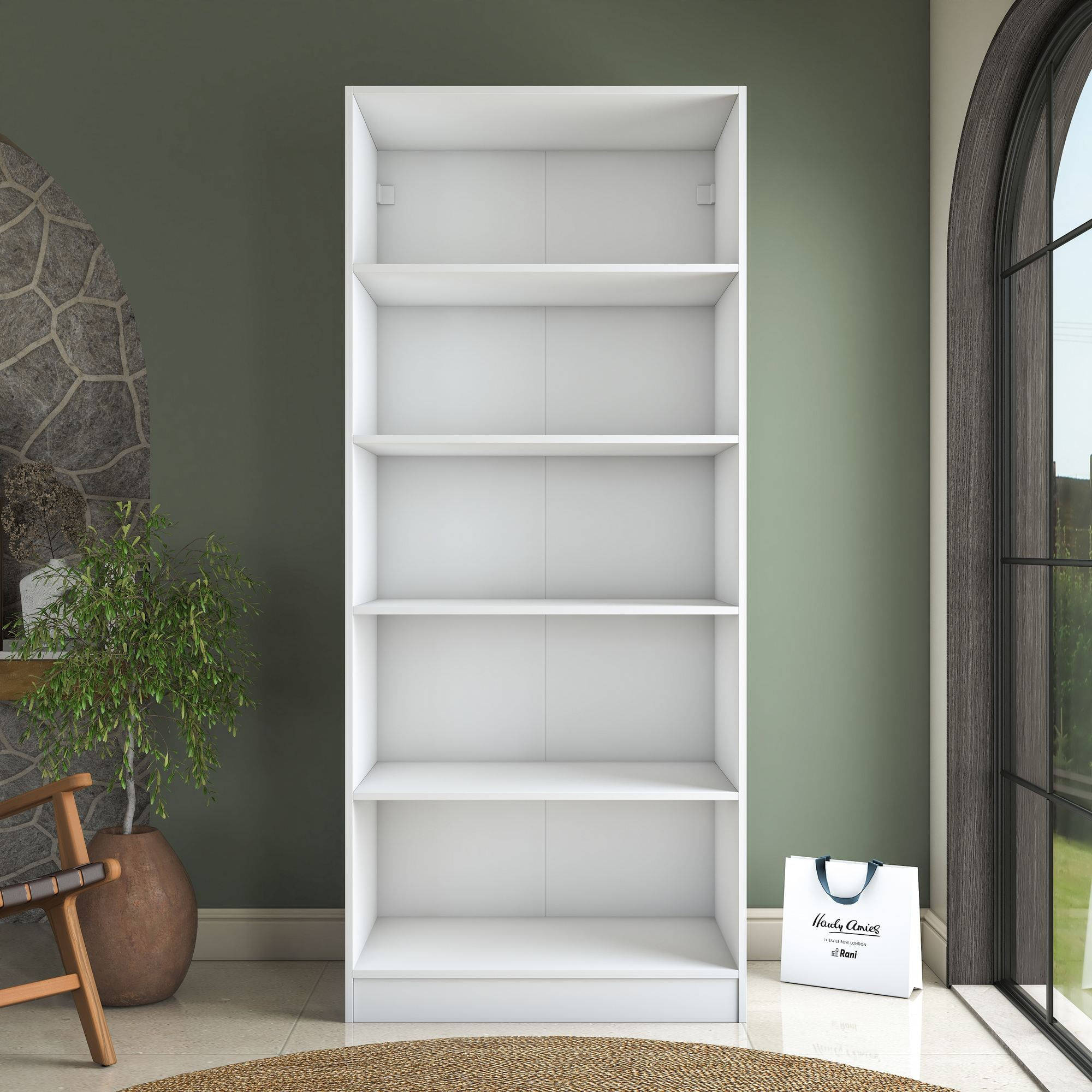 Dulap haine BA231, 90 x 210 x 57,5 cm, alb, PAL, spatiu de depozitare, fixare pe perete — imaginea 9