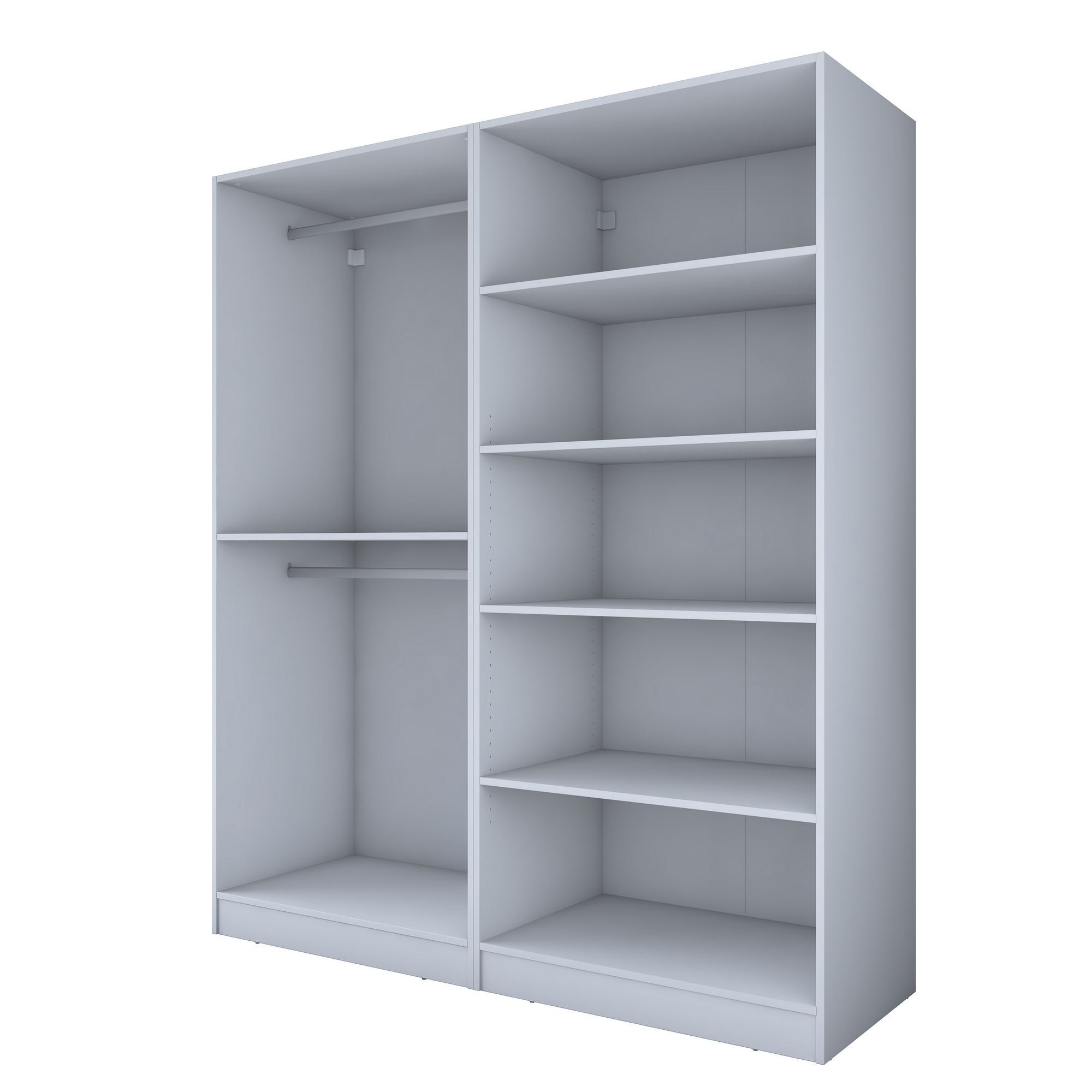 Dulap haine BA208, 180 x 210 x 57,5 cm, alb, PAL, spatiu de depozitare, fixare pe perete — imaginea 13