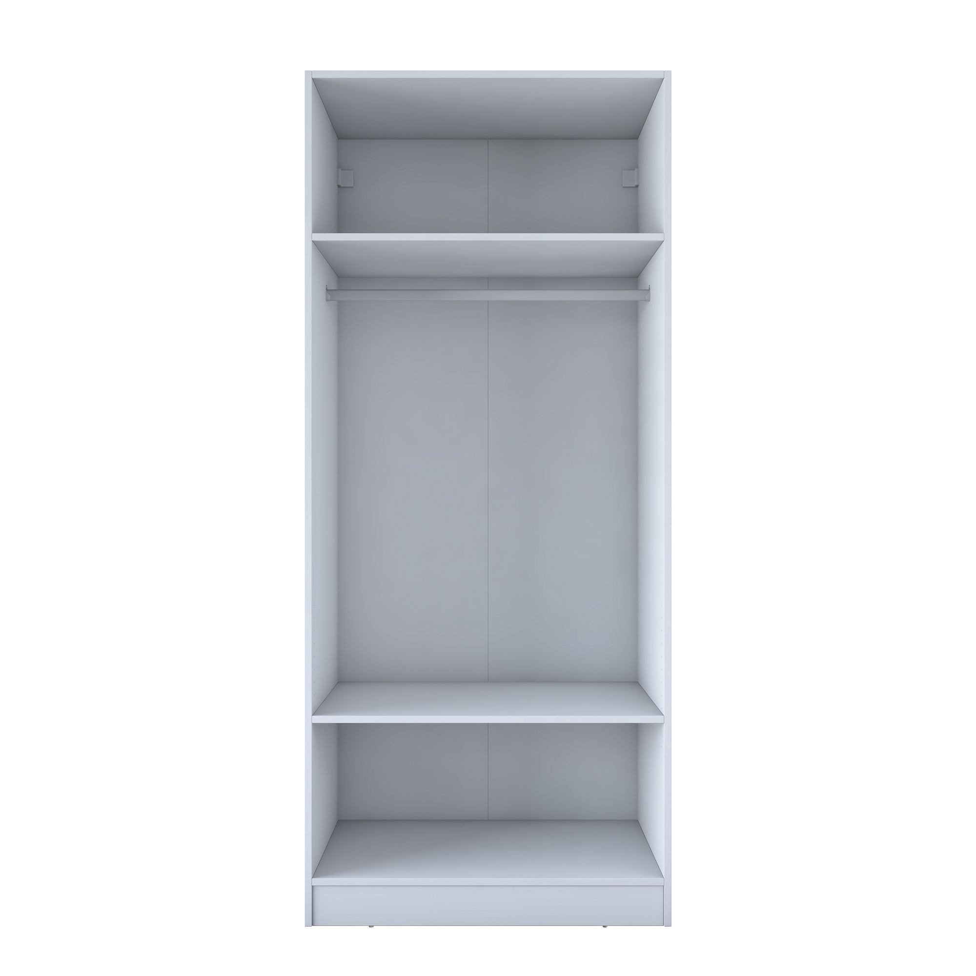 Dulap haine BA203, 90 x 210 x 57,5 cm, alb, PAL, spatiu de depozitare, fixare pe perete — imaginea 3