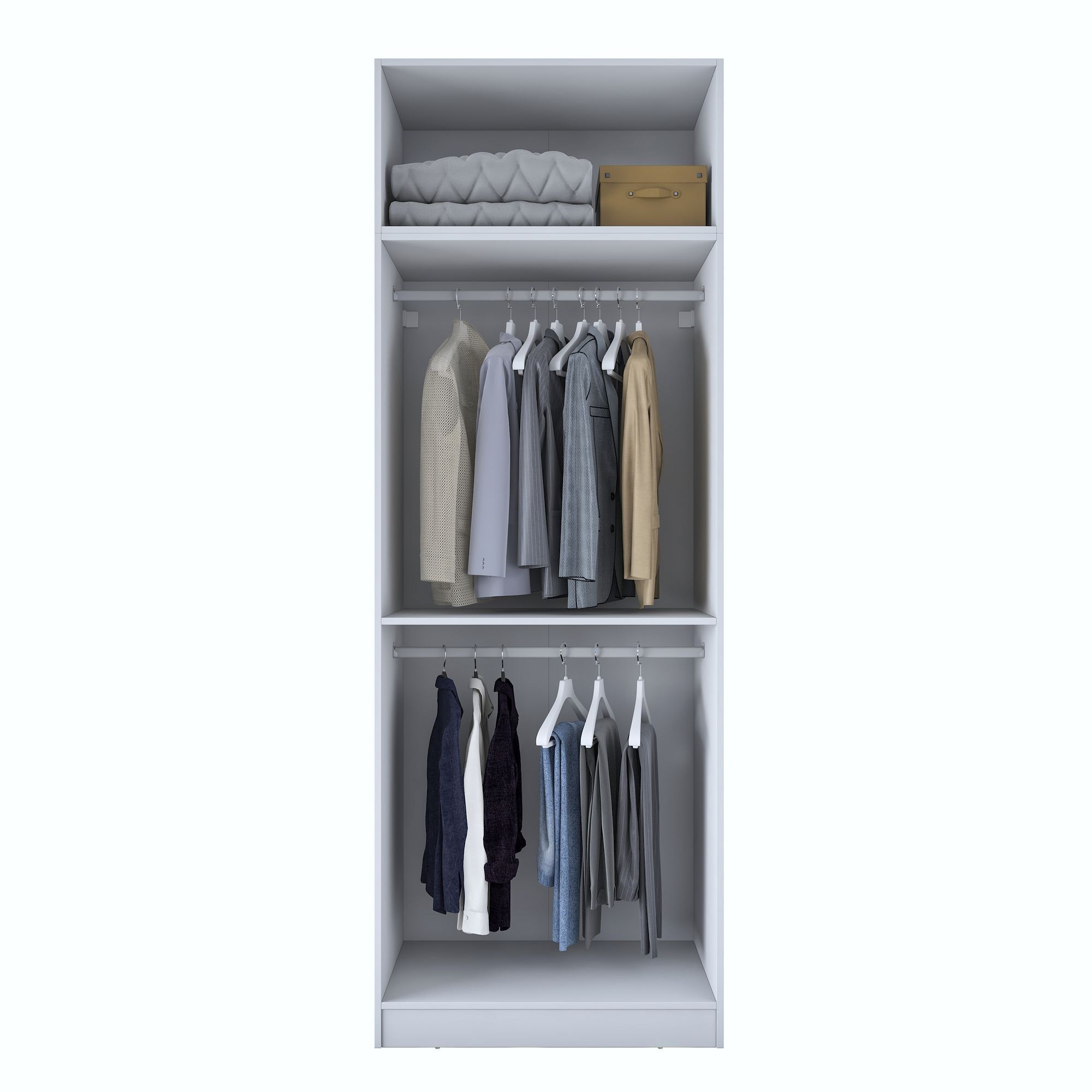 Dulap haine BA209, 90 x 255 x 57,5 cm, alb, PAL, spatiu de depozitare, fixare pe perete — imaginea 11