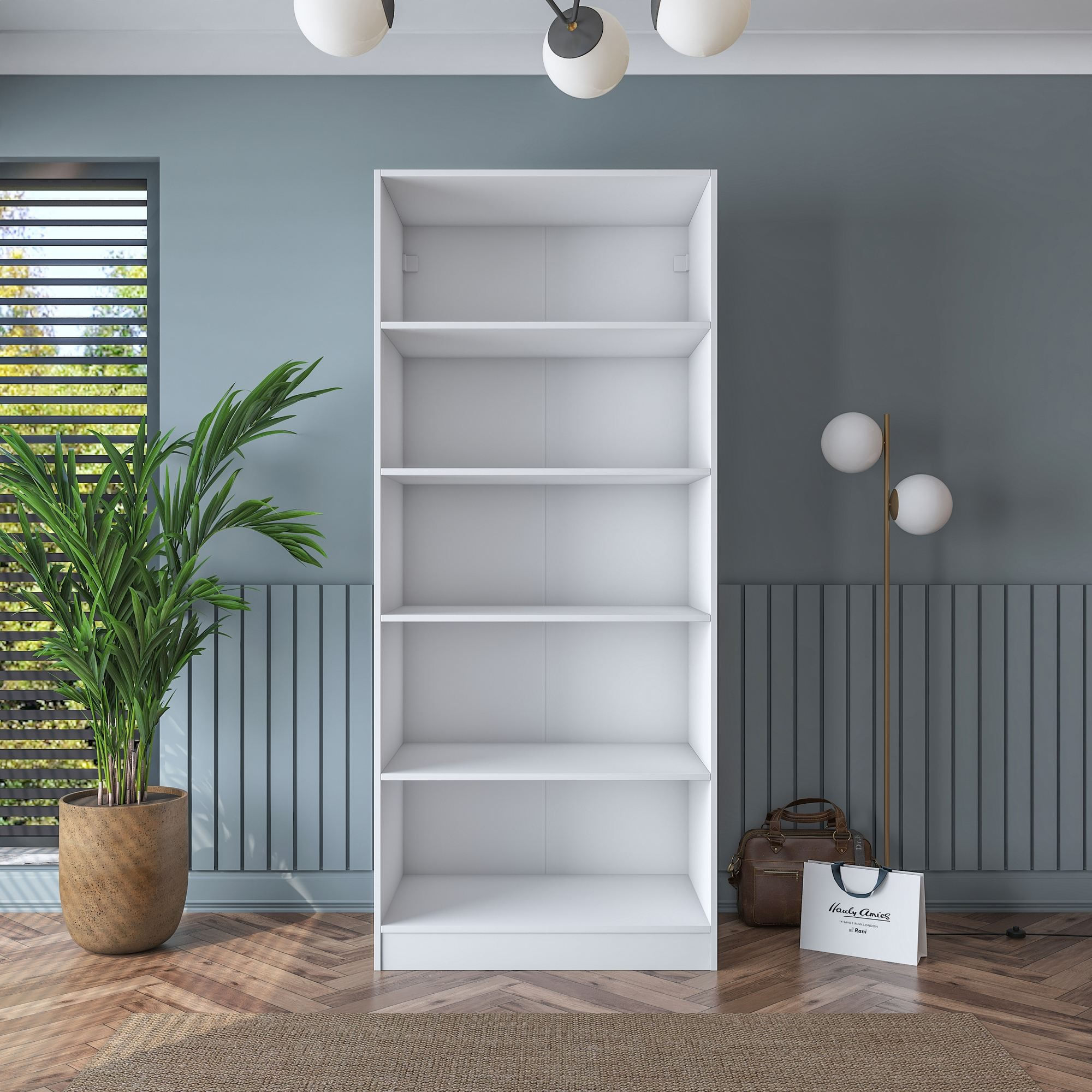 Dulap haine BA188, 90 x 210 x 57,5 cm, alb, PAL, spatiu de depozitare, fixare pe perete — imaginea 13