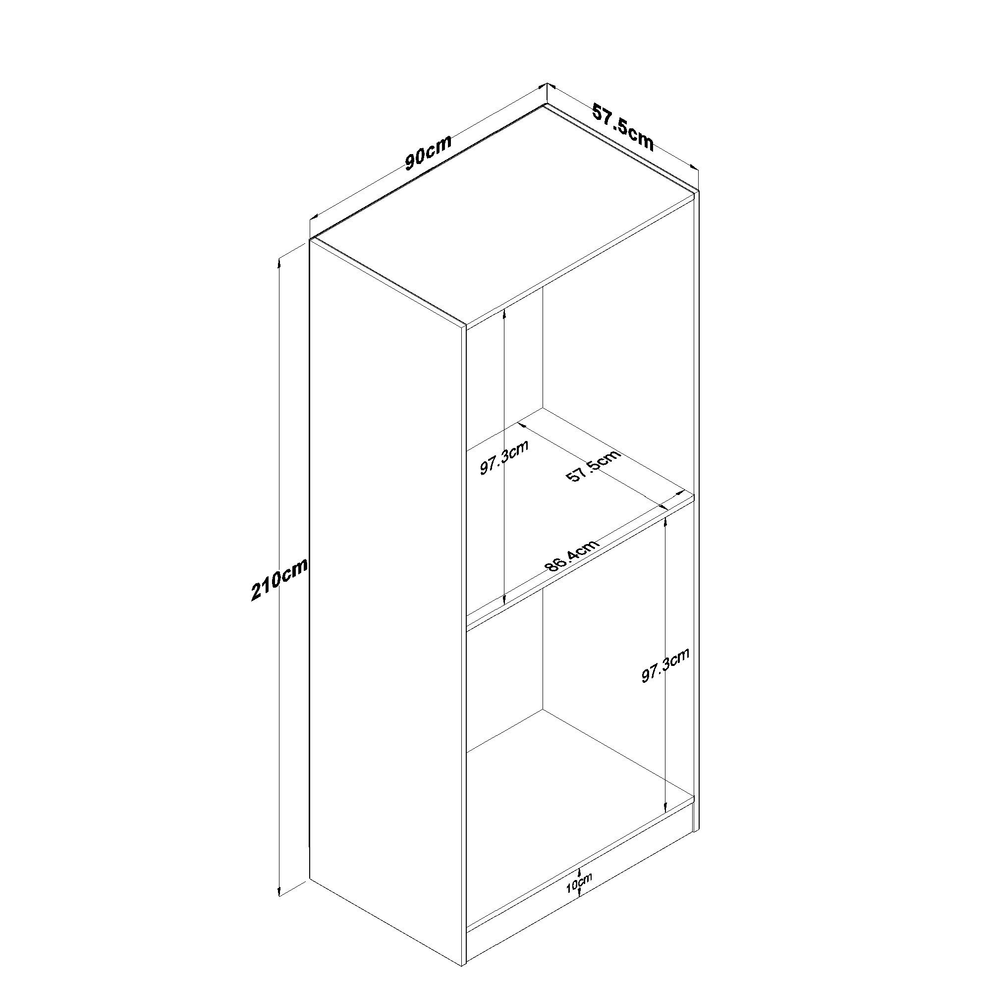 Dulap haine BA179, 90 x 210 x 57,5 cm, alb, PAL, spatiu de depozitare, fixare pe perete — imaginea 4