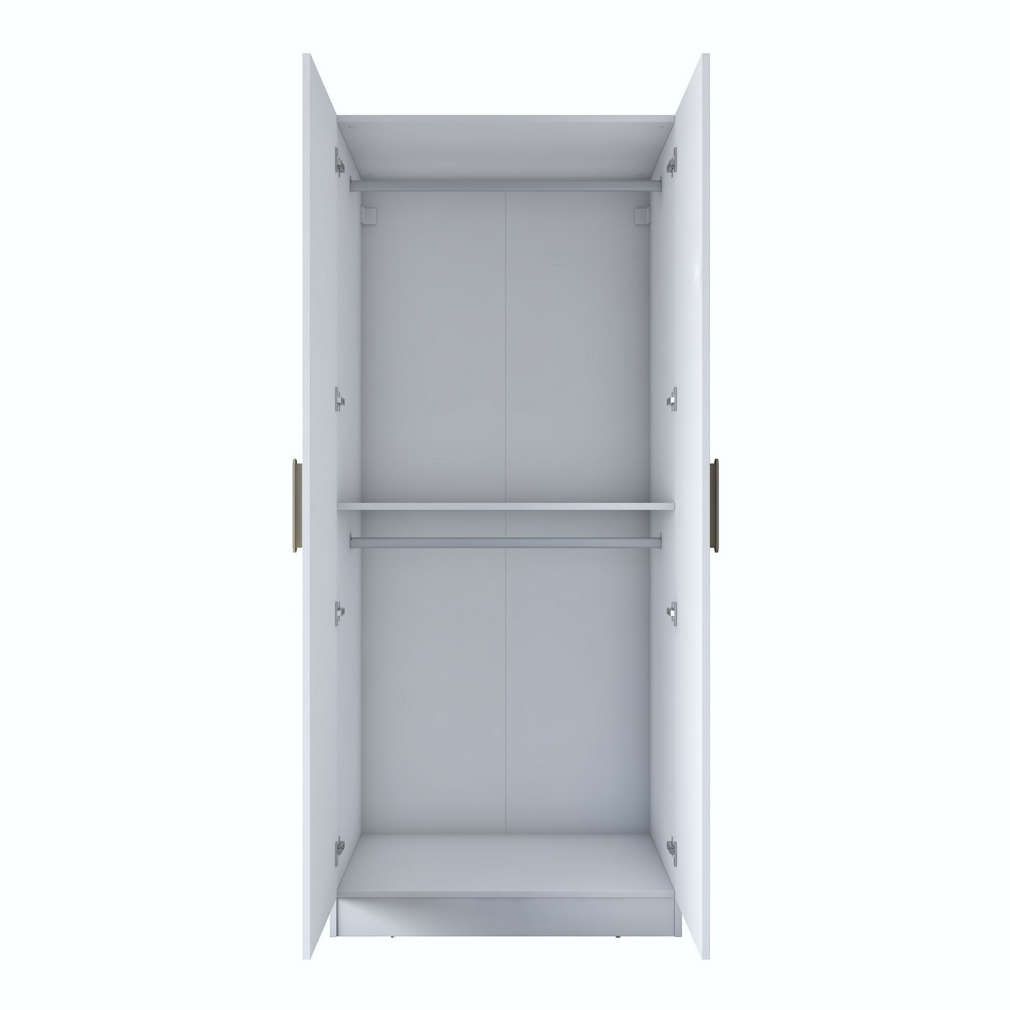 Dulap haine BA187, 90 x 210 x 57,5 cm, alb, PAL, spatiu de depozitare, fixare pe perete — imaginea 2