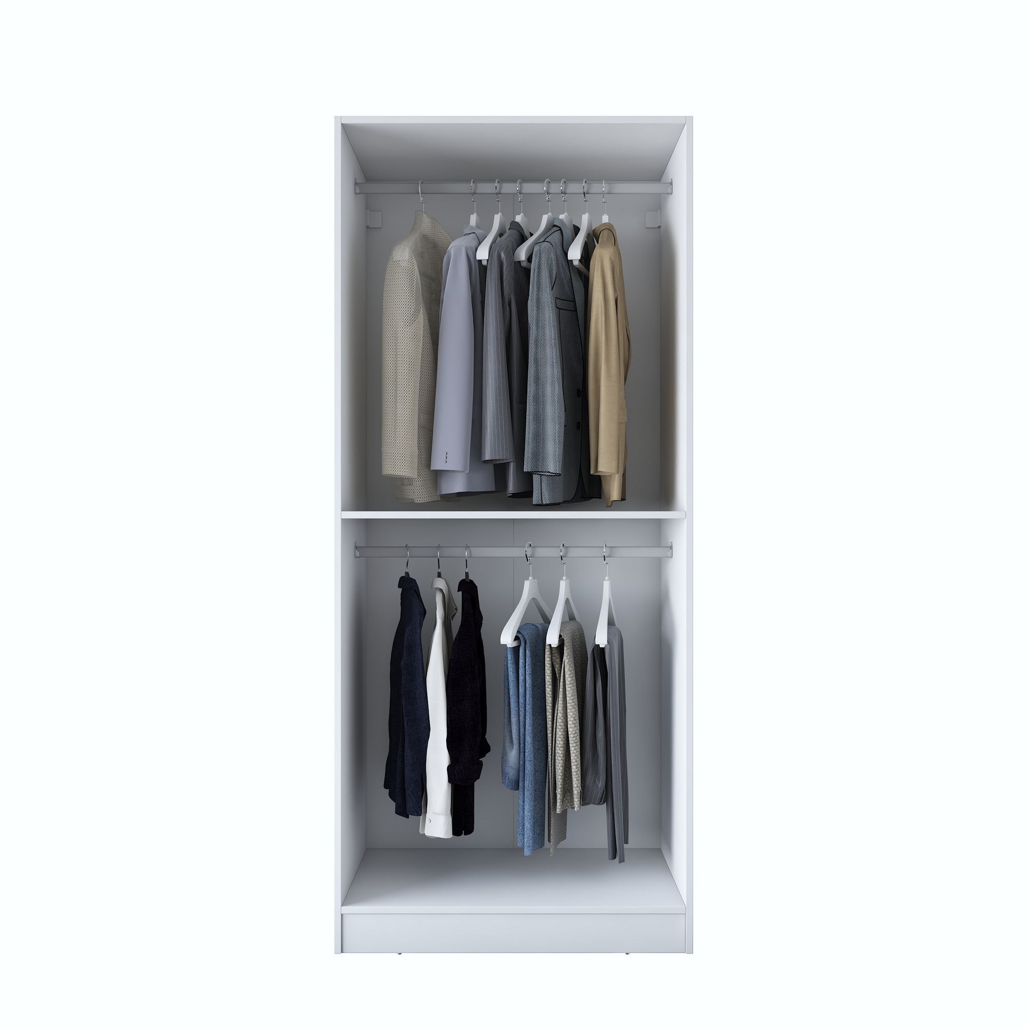 Dulap haine BA179, 90 x 210 x 57,5 cm, alb, PAL, spatiu de depozitare, fixare pe perete — imaginea 7