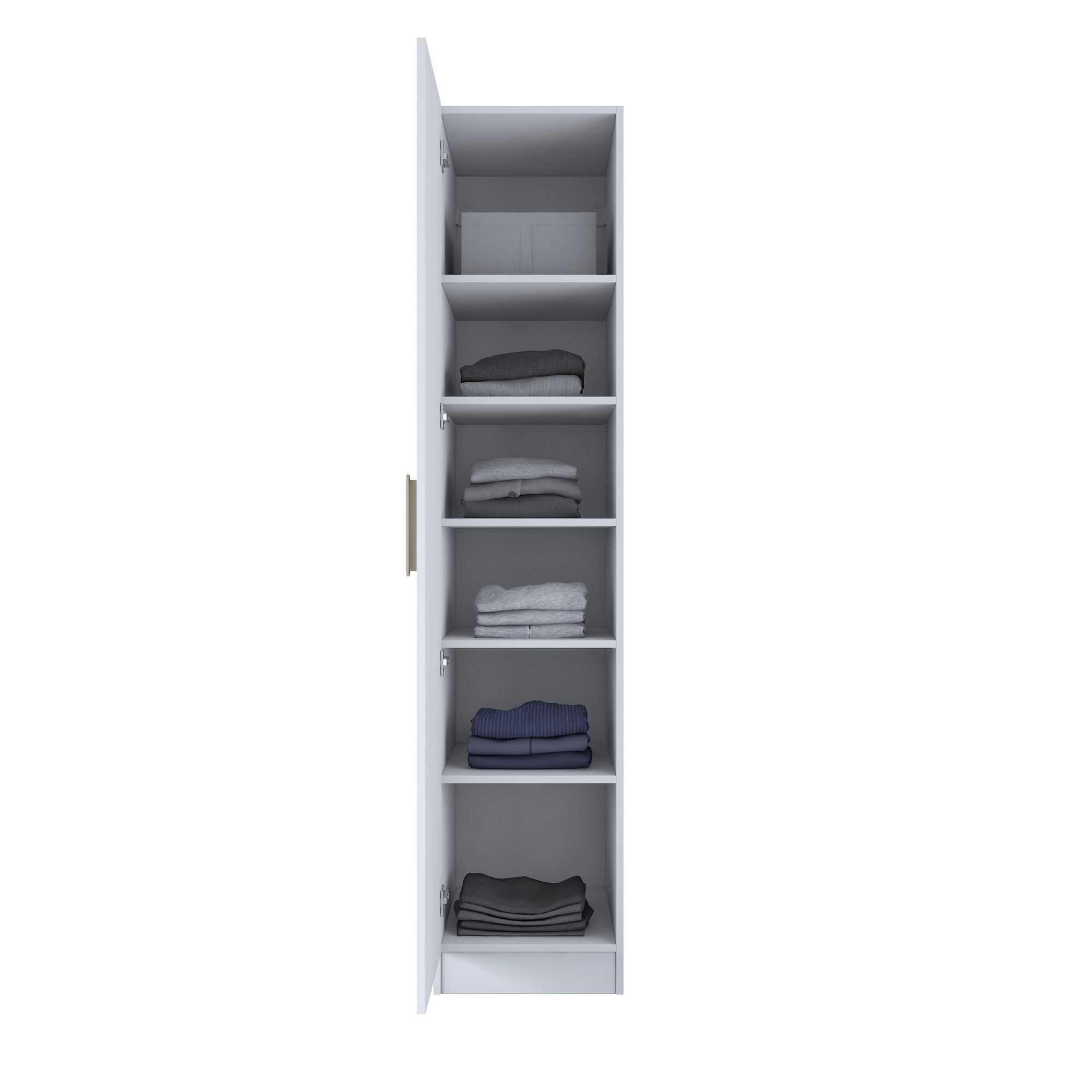 Dulap haine BA204, 45 x 210 x 45 cm, alb, PAL, spatiu de depozitare, fixare pe perete — imaginea 5