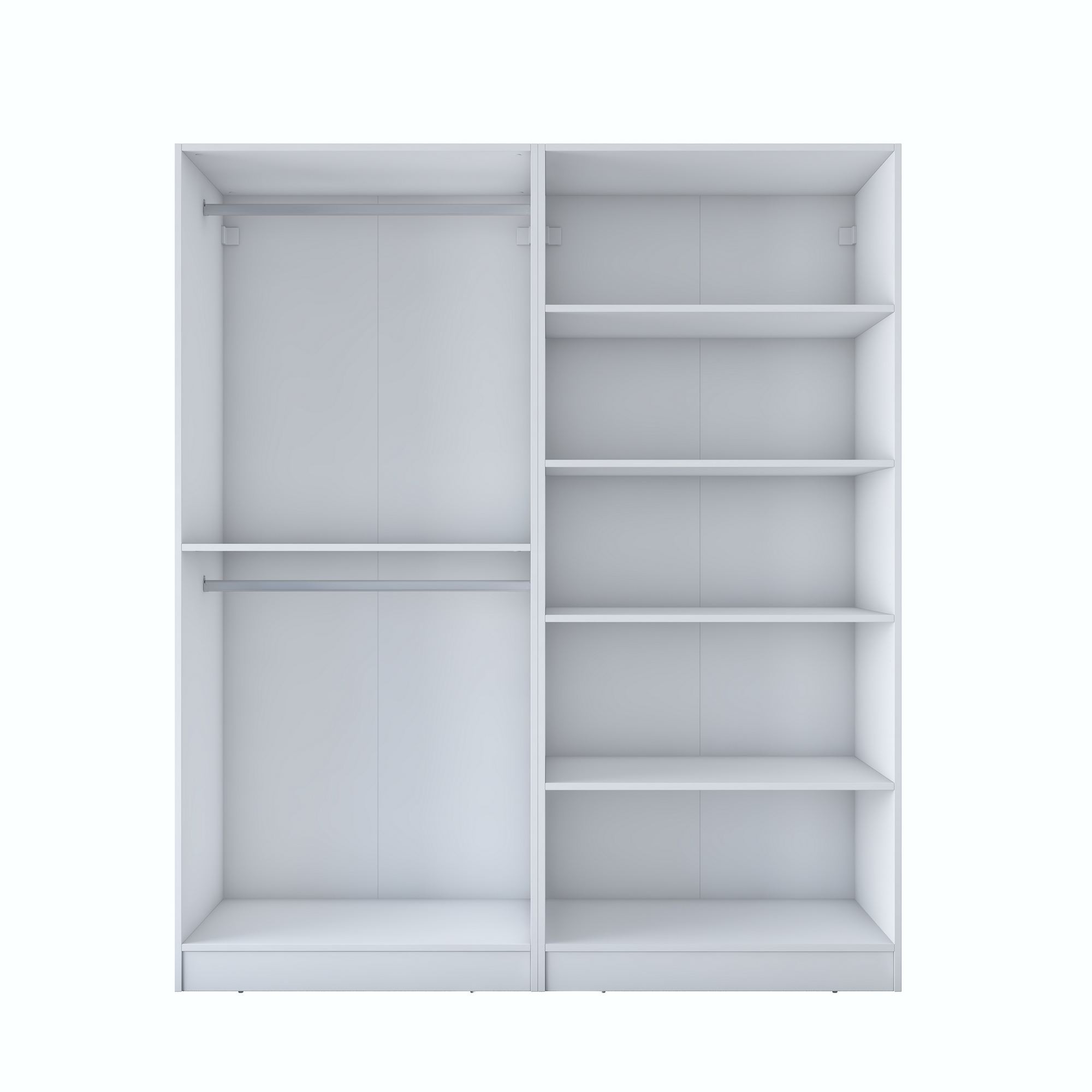 Dulap haine BA186, 180 x 210 x 57,5 cm, alb, PAL, spatiu de depozitare, fixare pe perete — imaginea 3