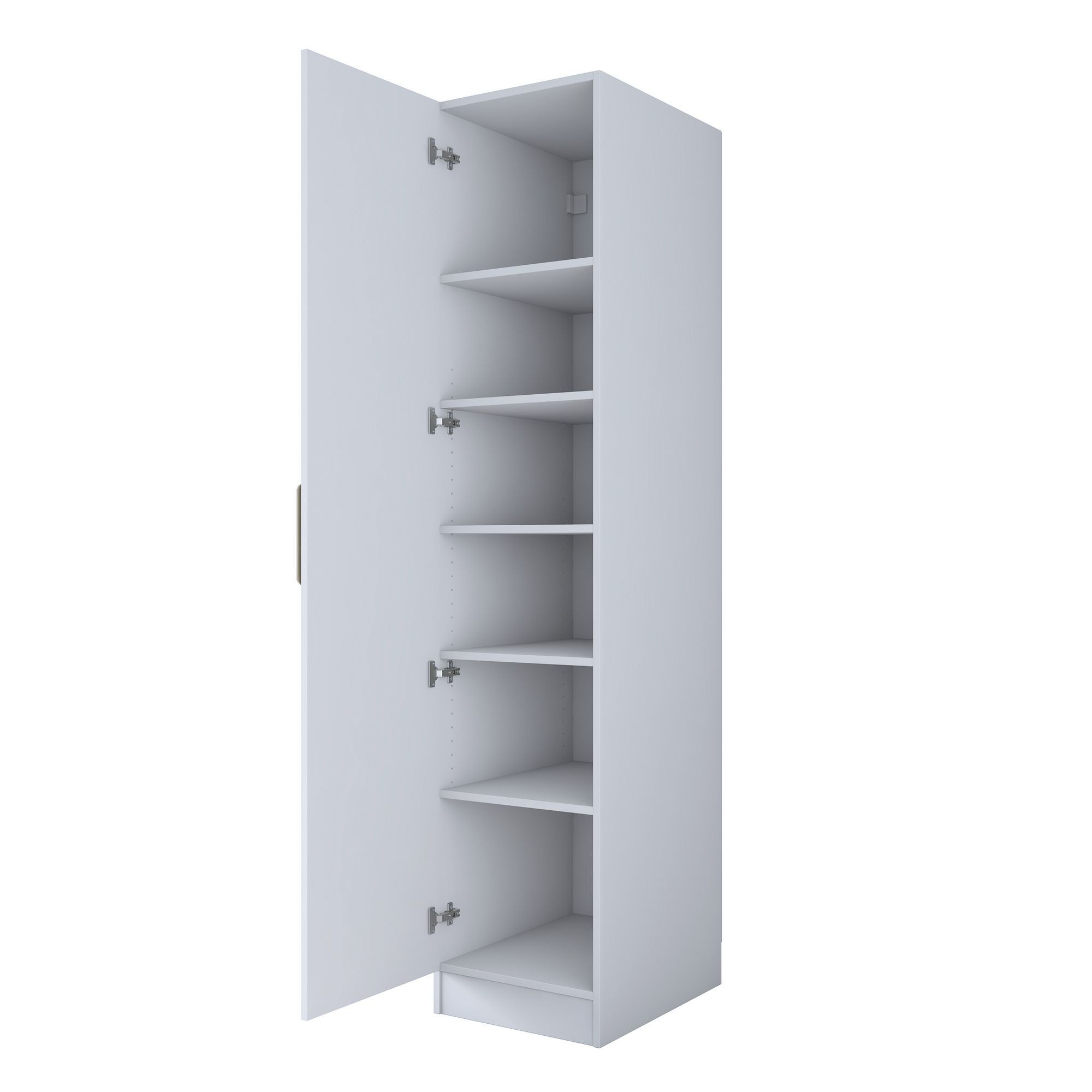 Dulap haine BA204, 45 x 210 x 45 cm, alb, PAL, spatiu de depozitare, fixare pe perete — imaginea 9