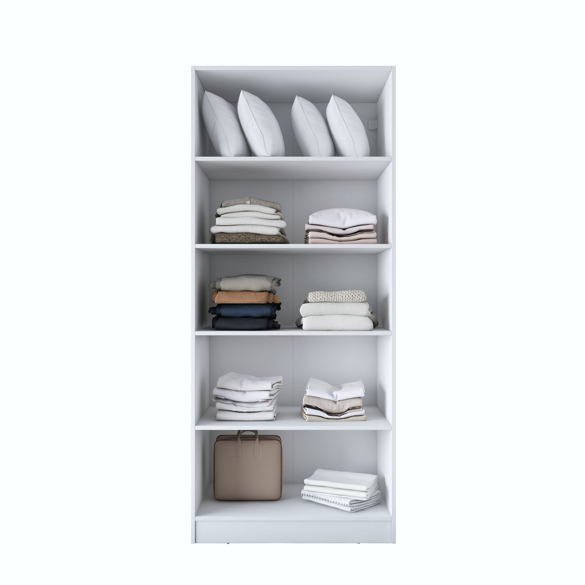 Dulap haine BA180, 90 x 210 x 57,5 cm, alb, PAL, spatiu de depozitare, fixare pe perete — imaginea 2