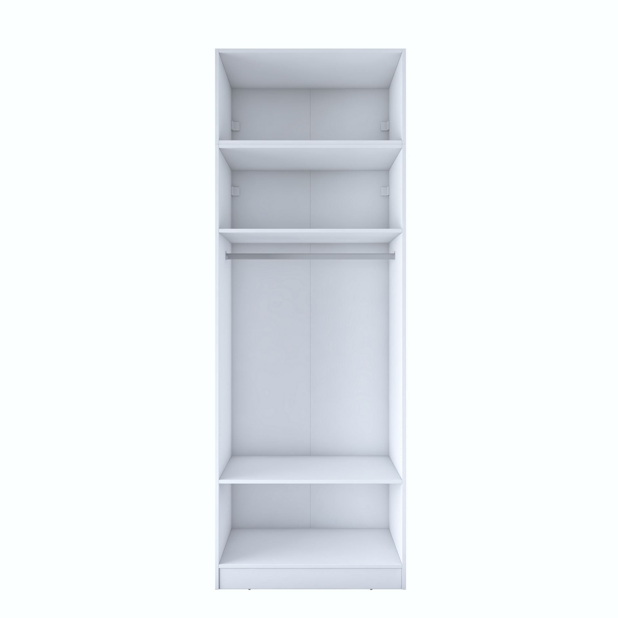 Dulap haine BA211, 90 x 255 x 57,5 cm, alb, PAL, spatiu de depozitare, fixare pe perete — imaginea 2