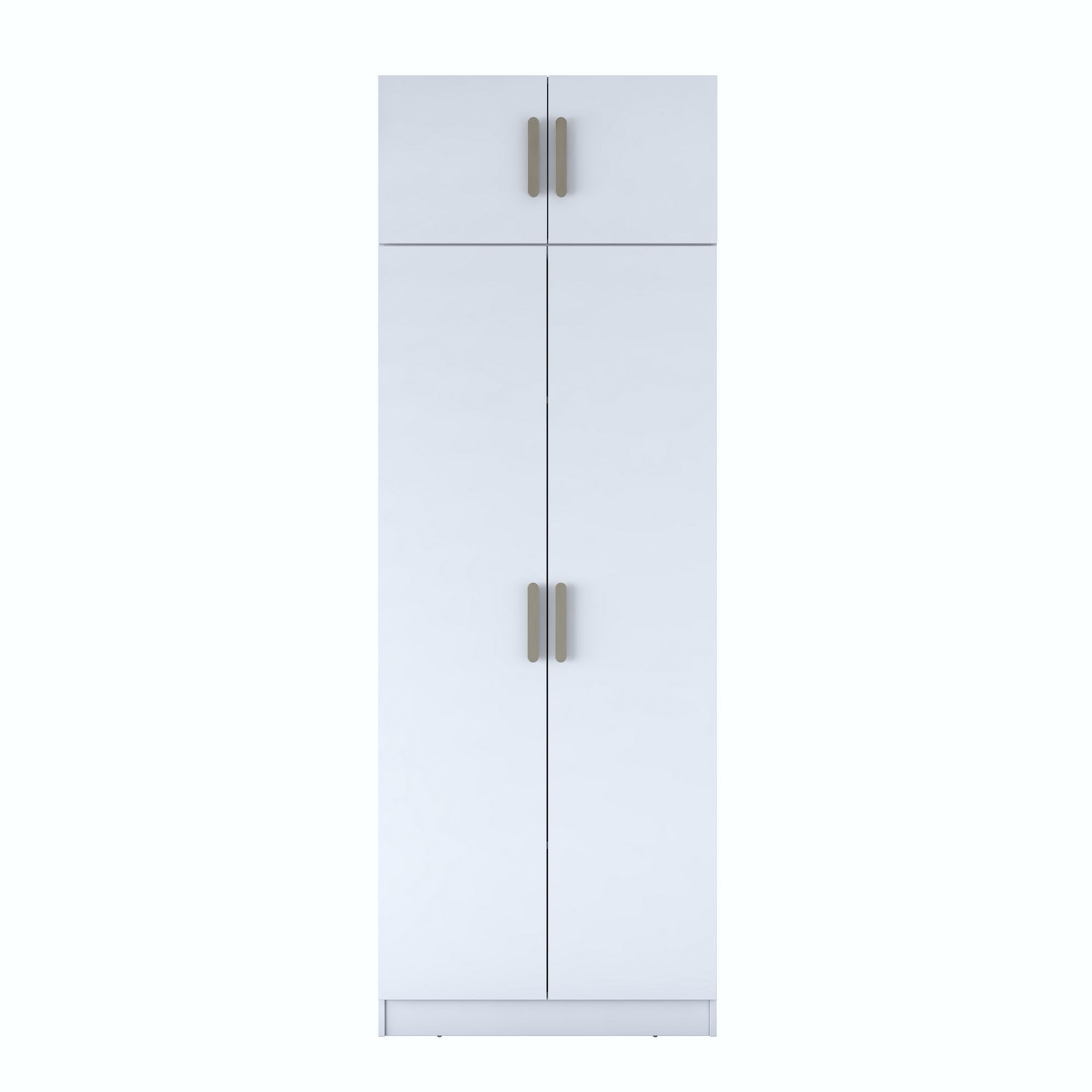 Dulap haine BA211, 90 x 255 x 57,5 cm, alb, PAL, spatiu de depozitare, fixare pe perete — imaginea 3
