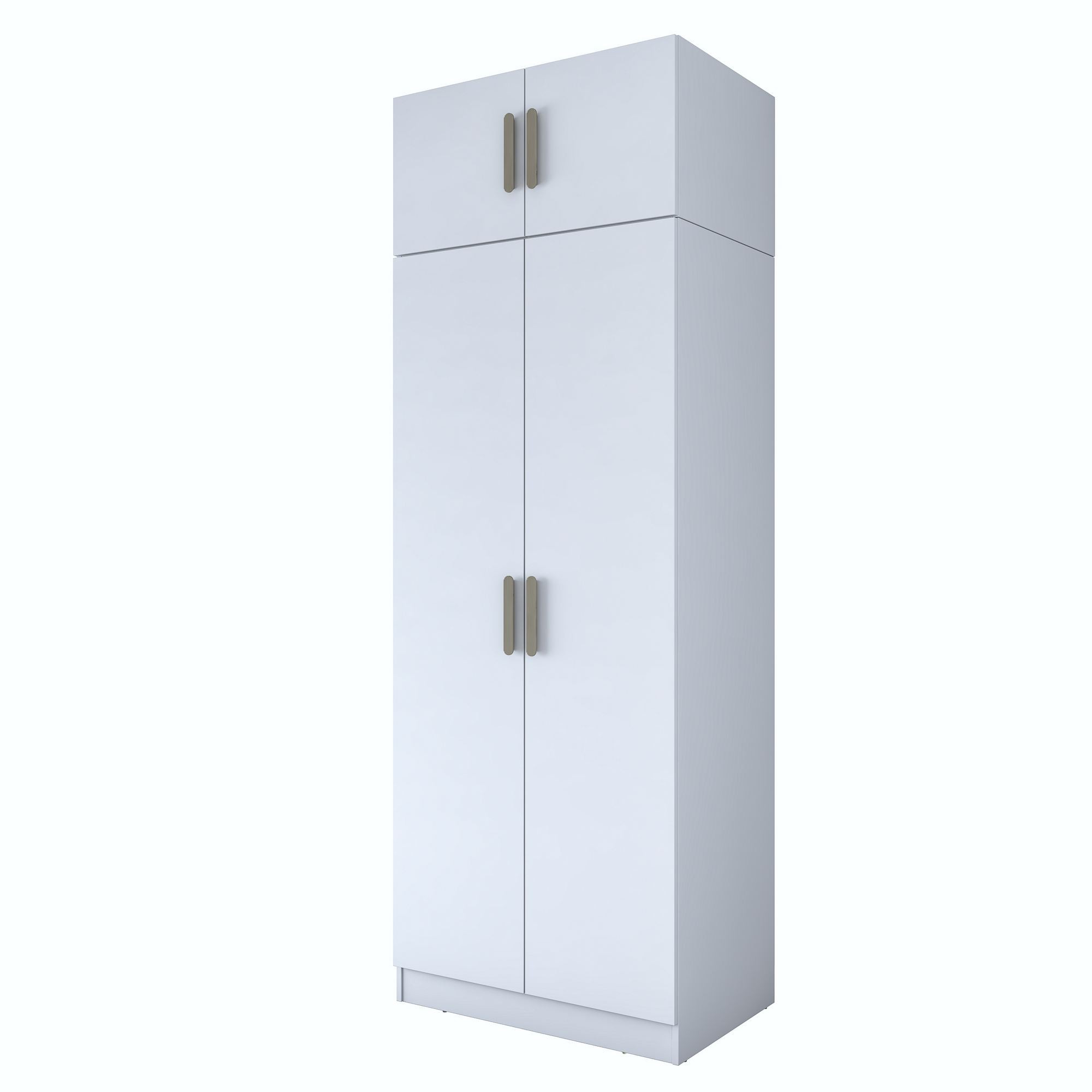 Dulap haine BA211, 90 x 255 x 57,5 cm, alb, PAL, spatiu de depozitare, fixare pe perete — imaginea 5