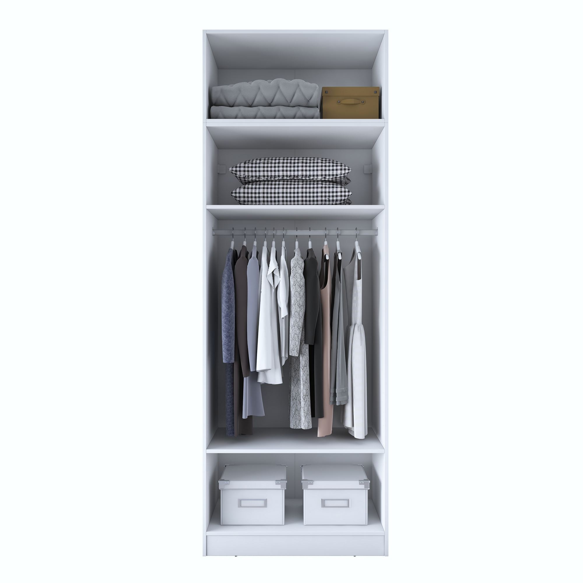 Dulap haine BA211, 90 x 255 x 57,5 cm, alb, PAL, spatiu de depozitare, fixare pe perete — imaginea 6