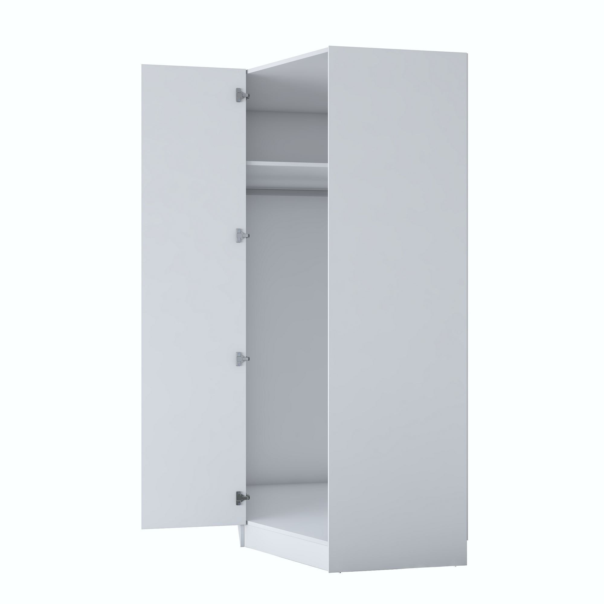 Dulap haine BA191, 91 x 210 x 57,5 cm, alb, PAL, spatiu de depozitare, fixare pe perete — imaginea 6