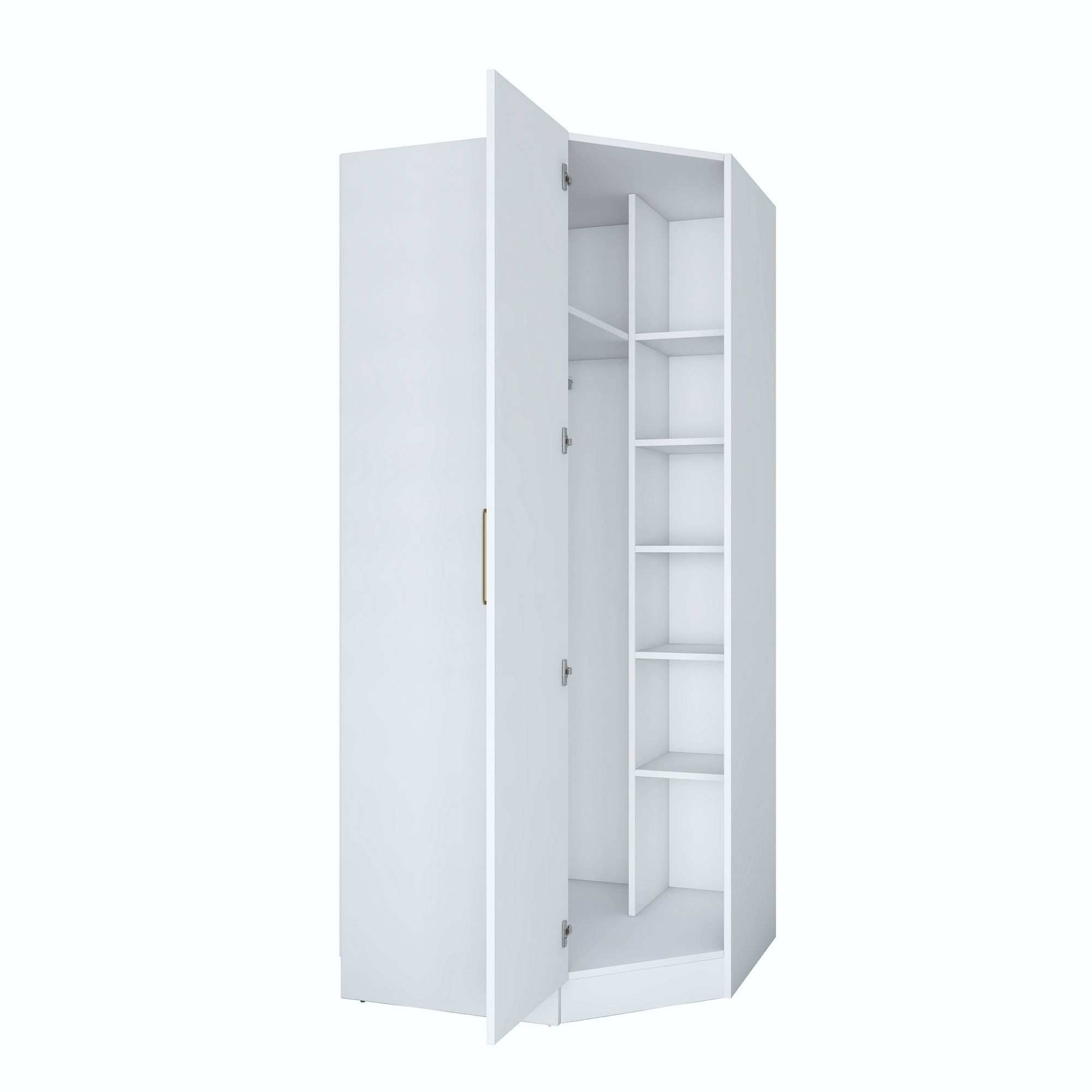 Dulap haine BA191, 91 x 210 x 57,5 cm, alb, PAL, spatiu de depozitare, fixare pe perete — imaginea 8