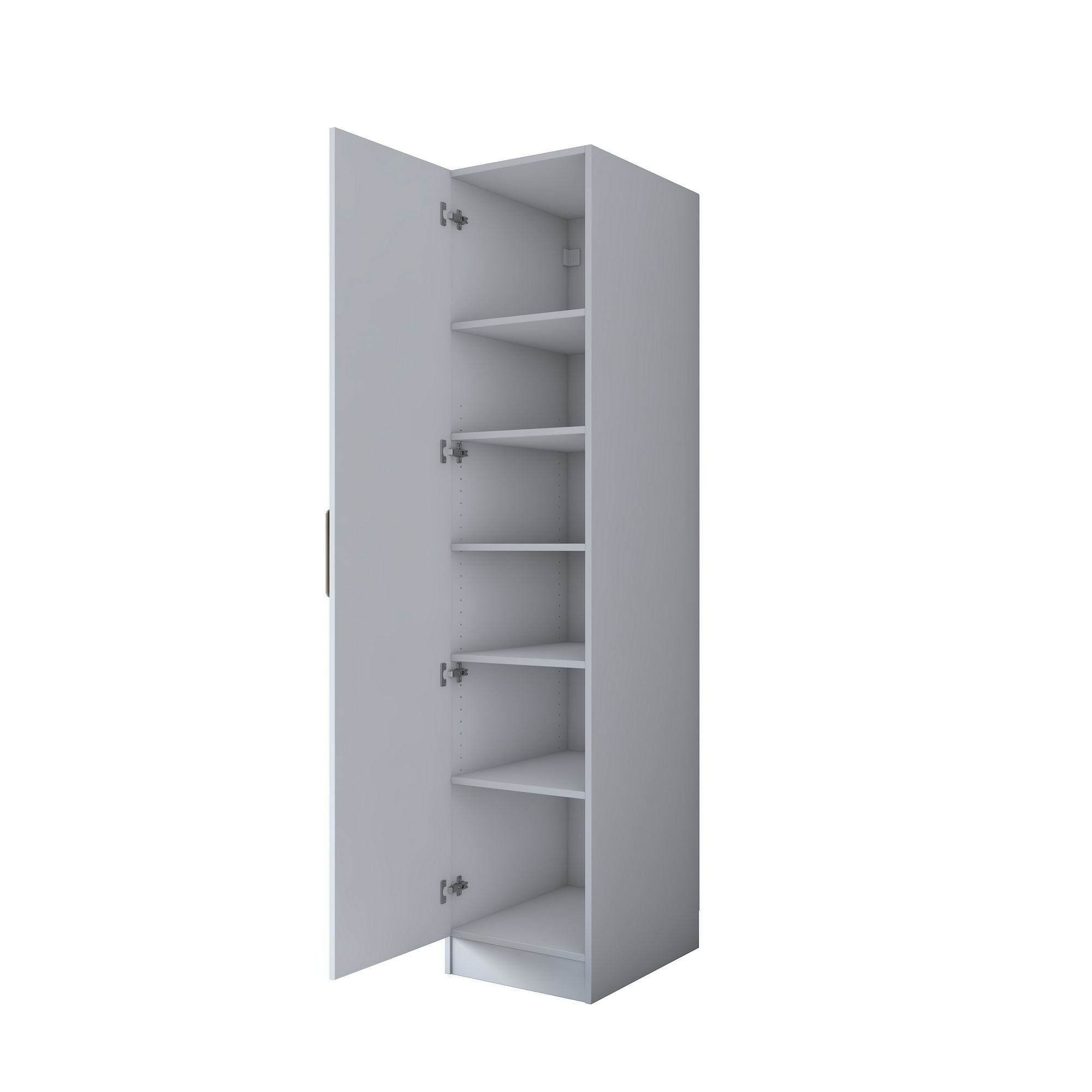 Dulap haine BA182, 45 x 210 x 57,5 cm, alb, PAL, spatiu de depozitare, fixare pe perete — imaginea 2