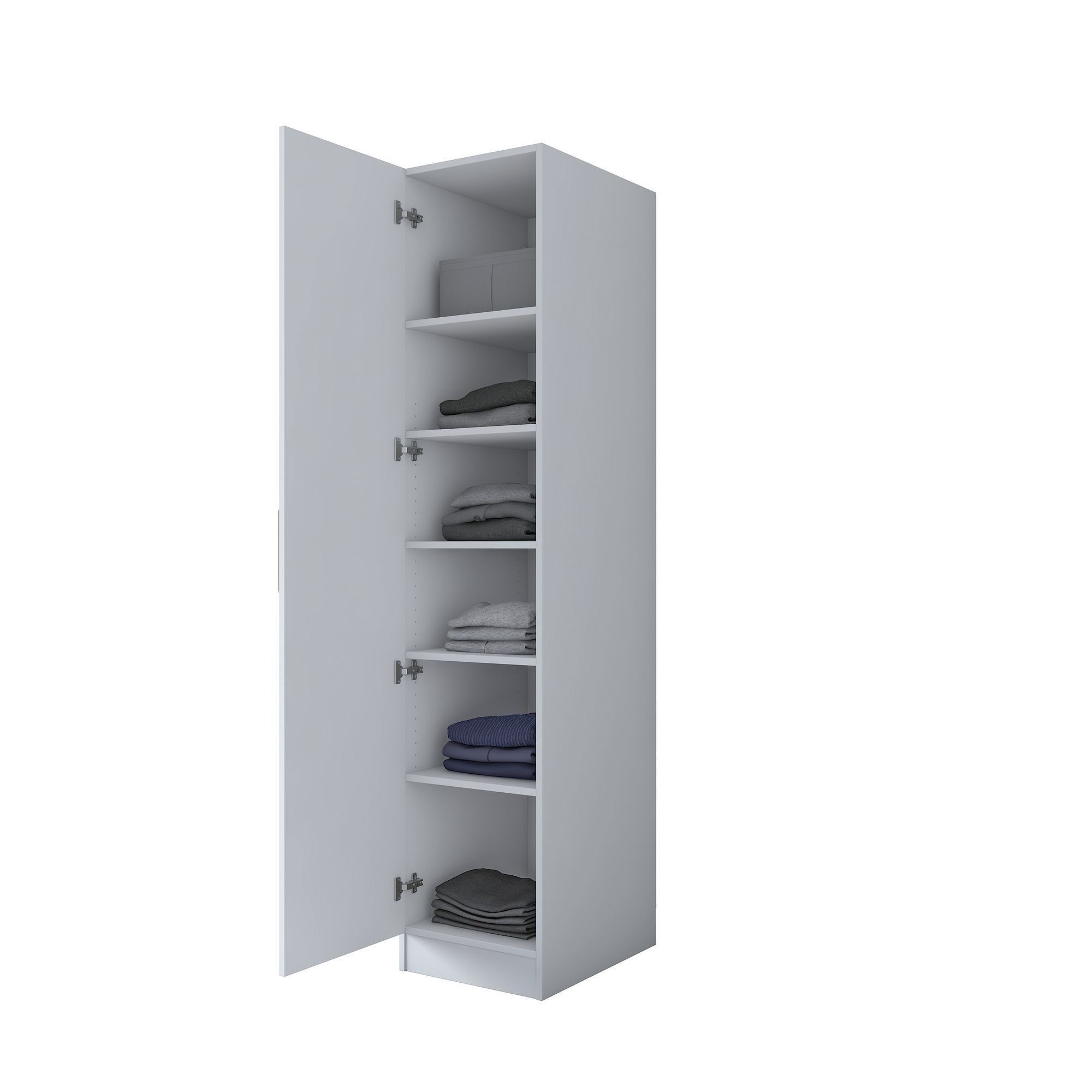 Dulap haine BA182, 45 x 210 x 57,5 cm, alb, PAL, spatiu de depozitare, fixare pe perete — imaginea 7