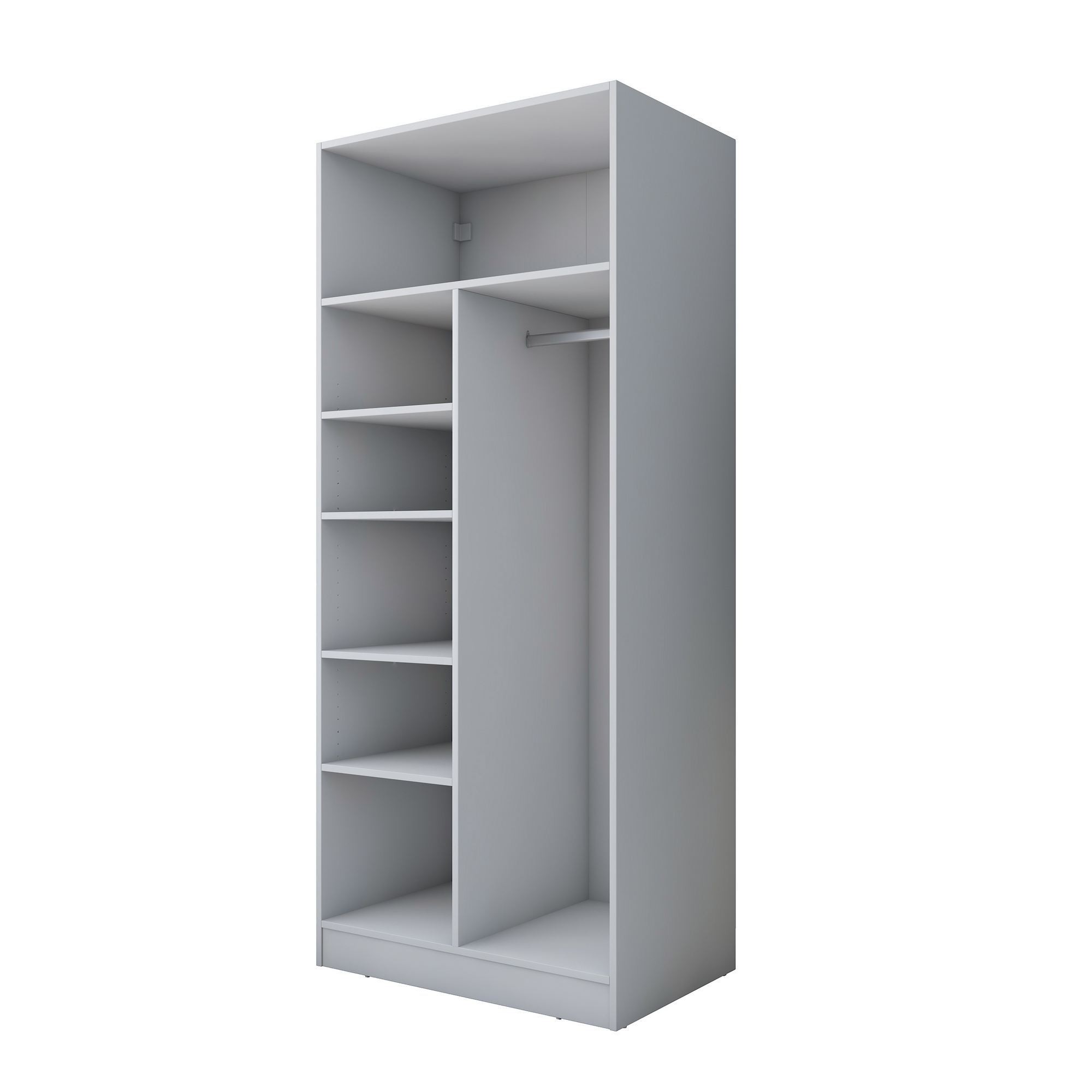 Dulap haine BA223, 90 x 210 x 57,5 cm, alb, PAL, spatiu de depozitare, fixare pe perete — imaginea 6