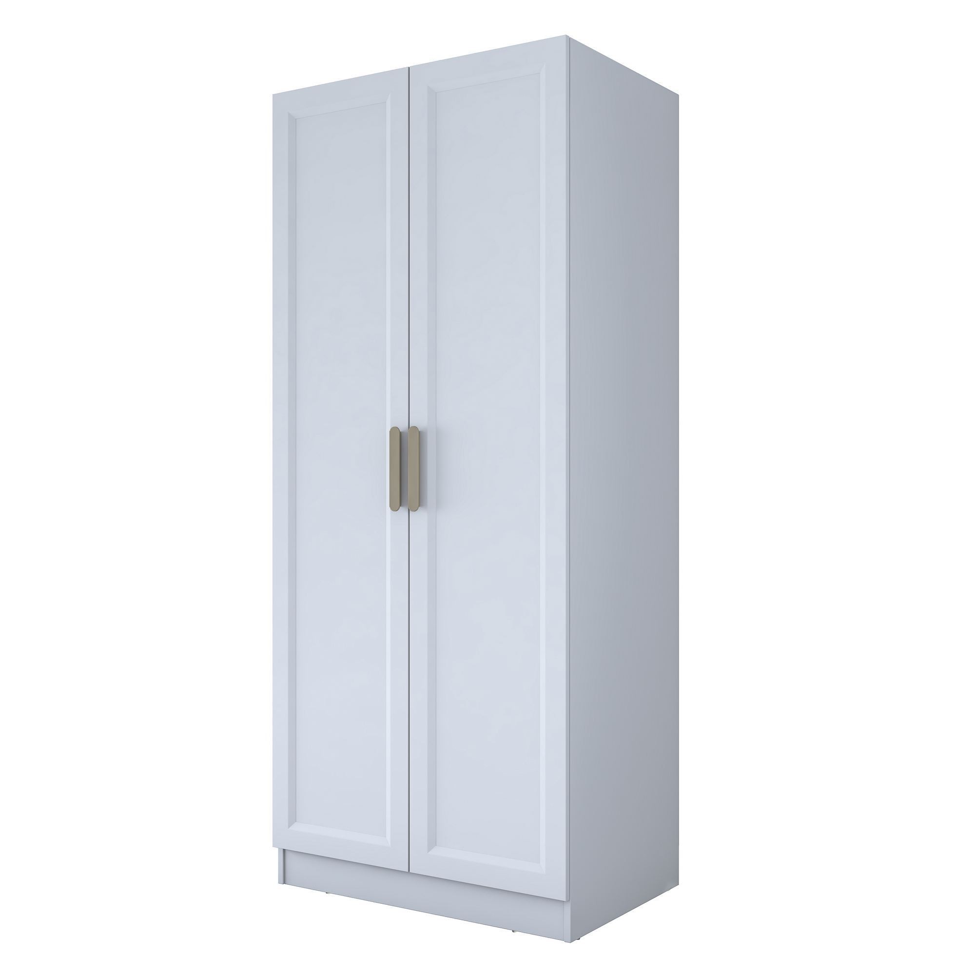 Dulap haine BA223, 90 x 210 x 57,5 cm, alb, PAL, spatiu de depozitare, fixare pe perete — imaginea 16