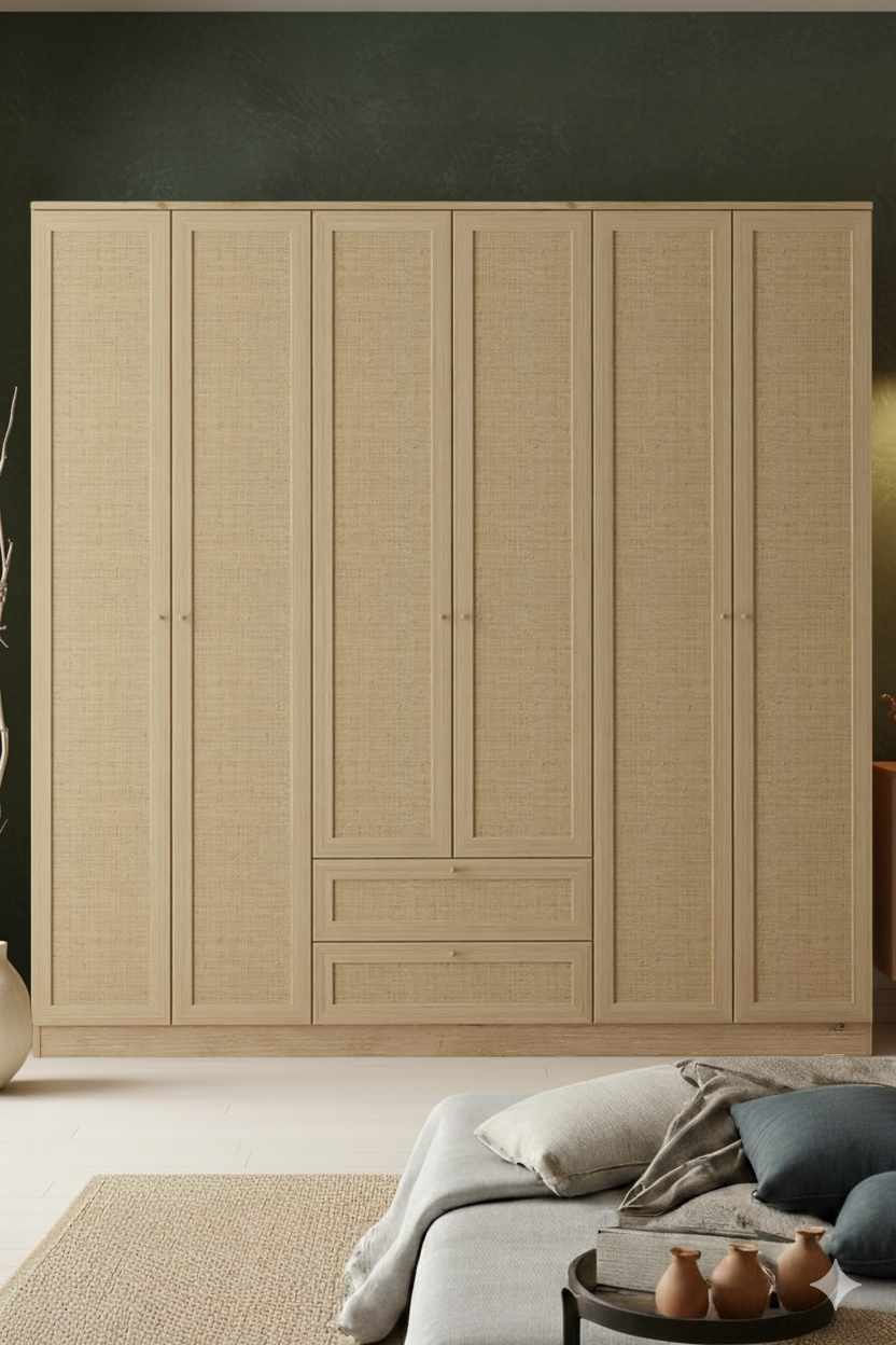 Dulap haine Baru 6 210, 206 x 210 x 52 cm, bej, PAL melaminat, organizare haine — imaginea 2