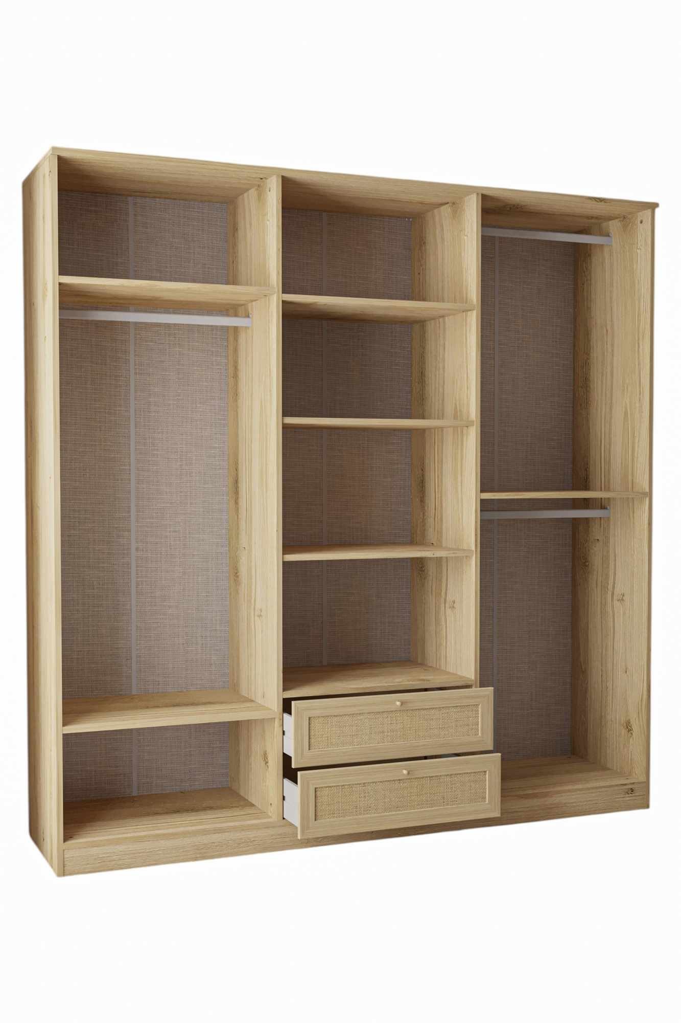 Dulap haine Baru 6 210, 206 x 210 x 52 cm, bej, PAL melaminat, organizare haine — imaginea 5